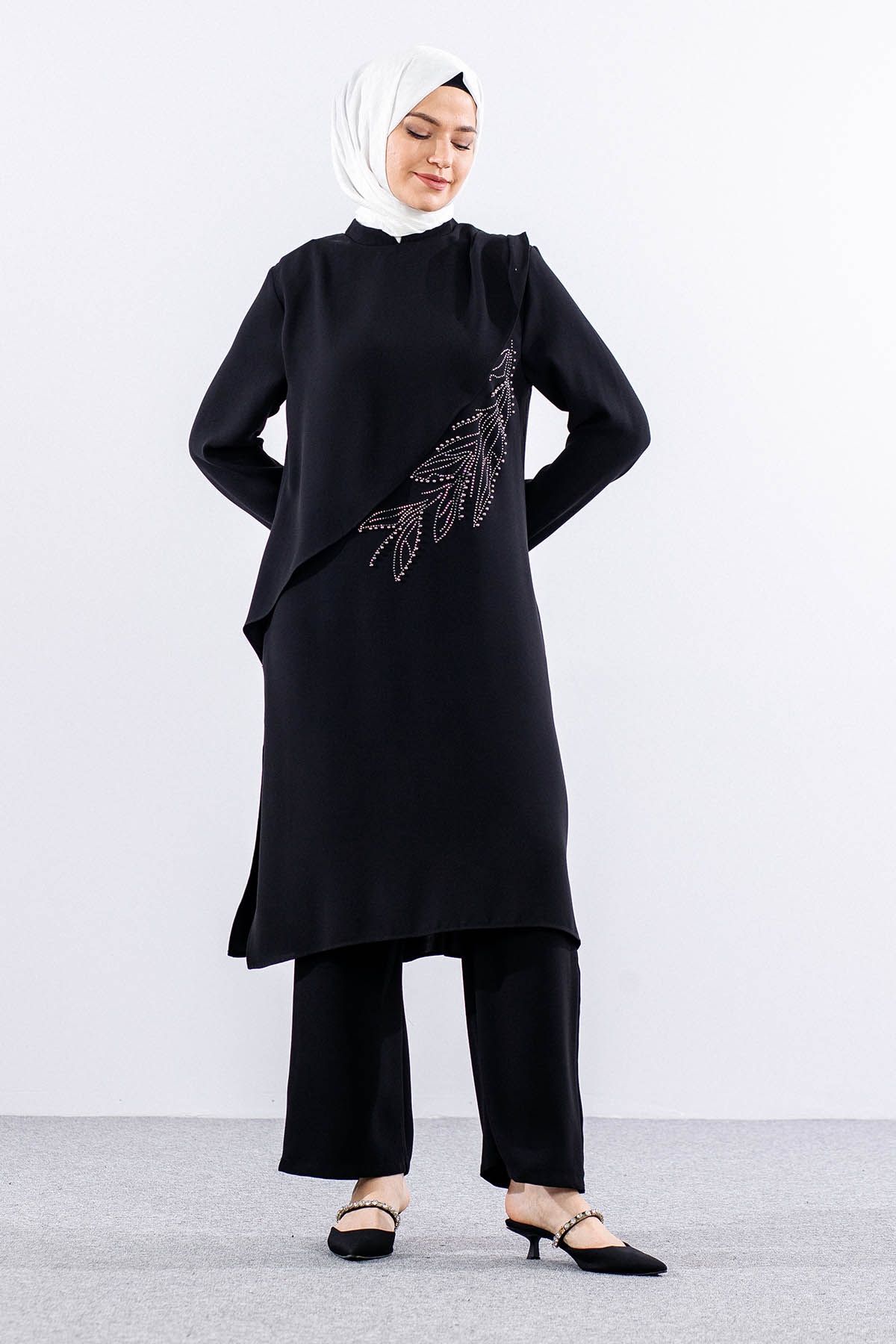 7689 şik Takim 42-50 İnci - Siyah - 3