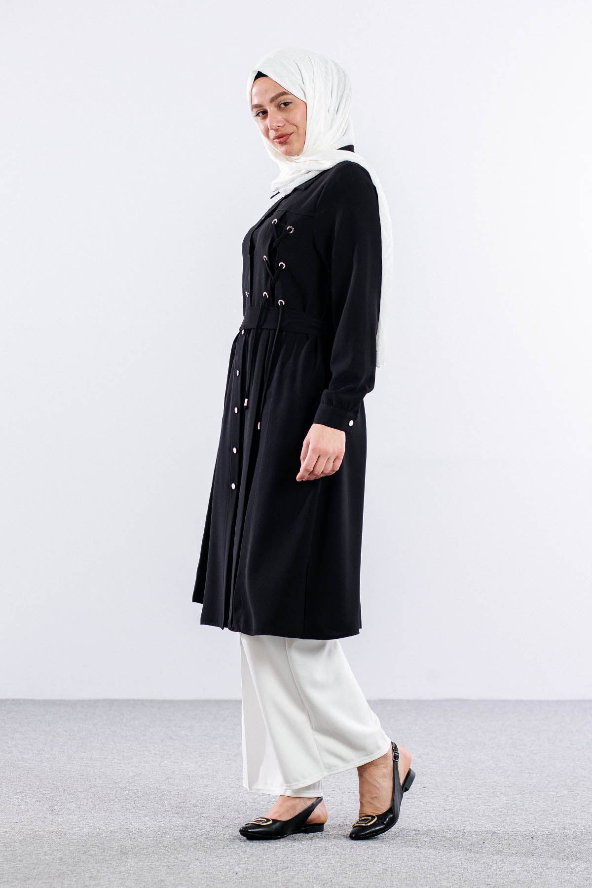 7693 Tunik 40-48 Kusgozu - Siyah - 2