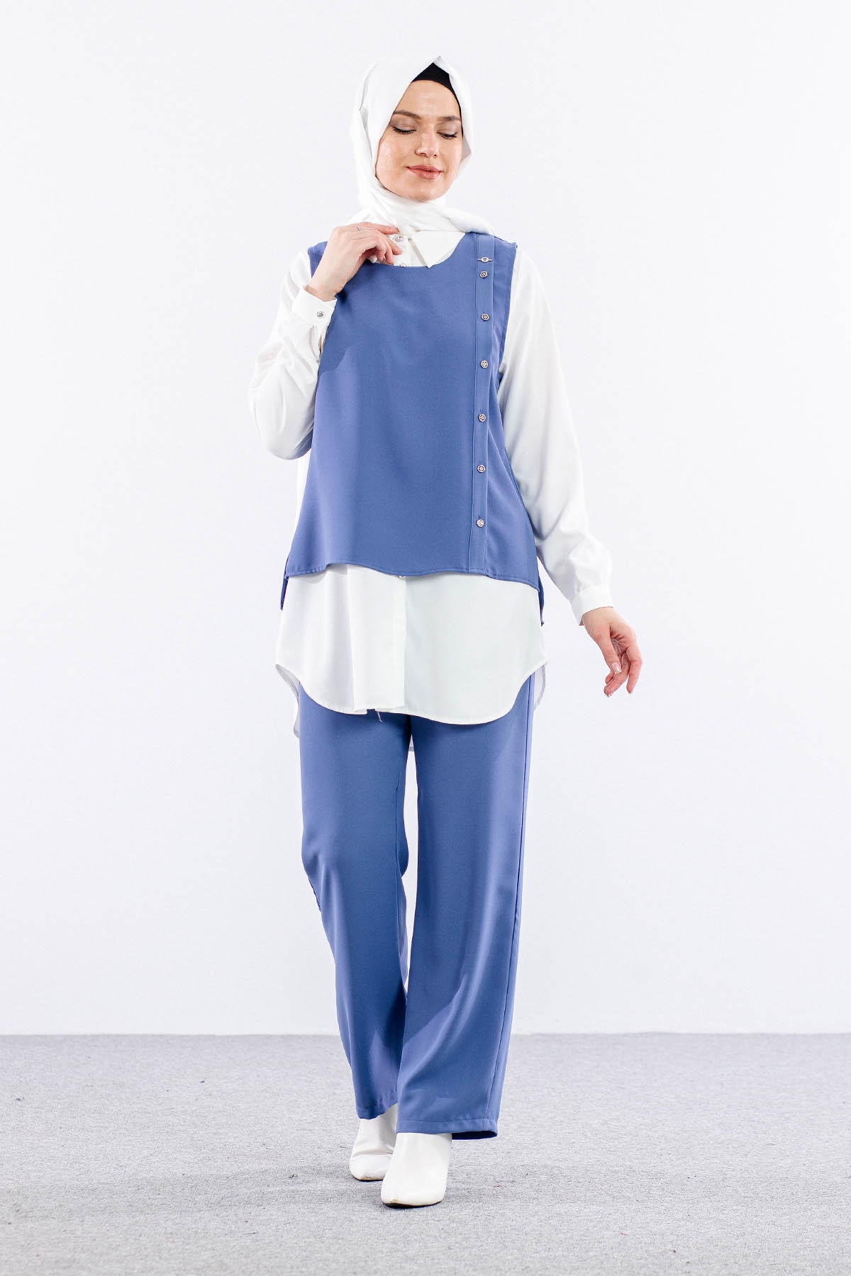 7698 3lü Yelek Takim 38-46 - Bebe_mavi - 1