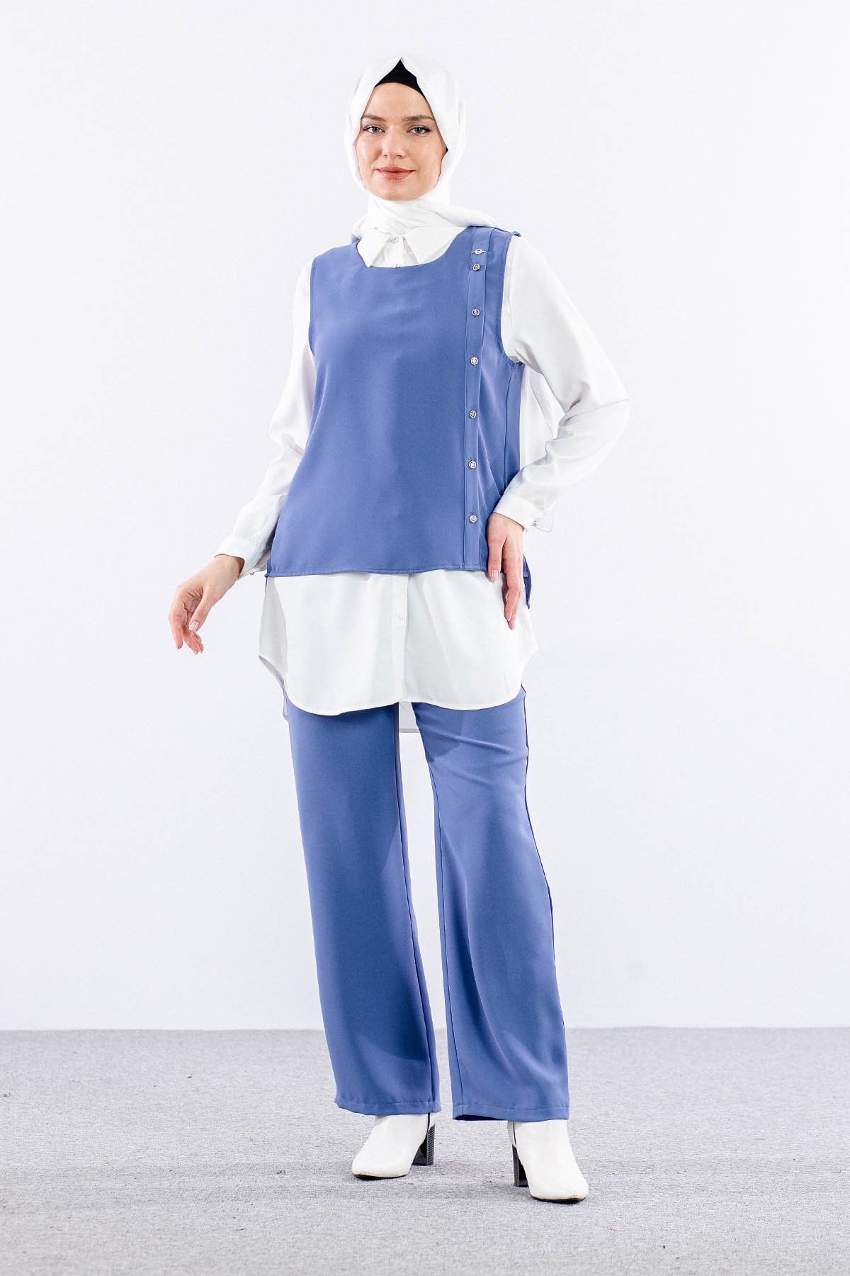 7698 3lü Yelek Takim 38-46 - Bebe_mavi - 2