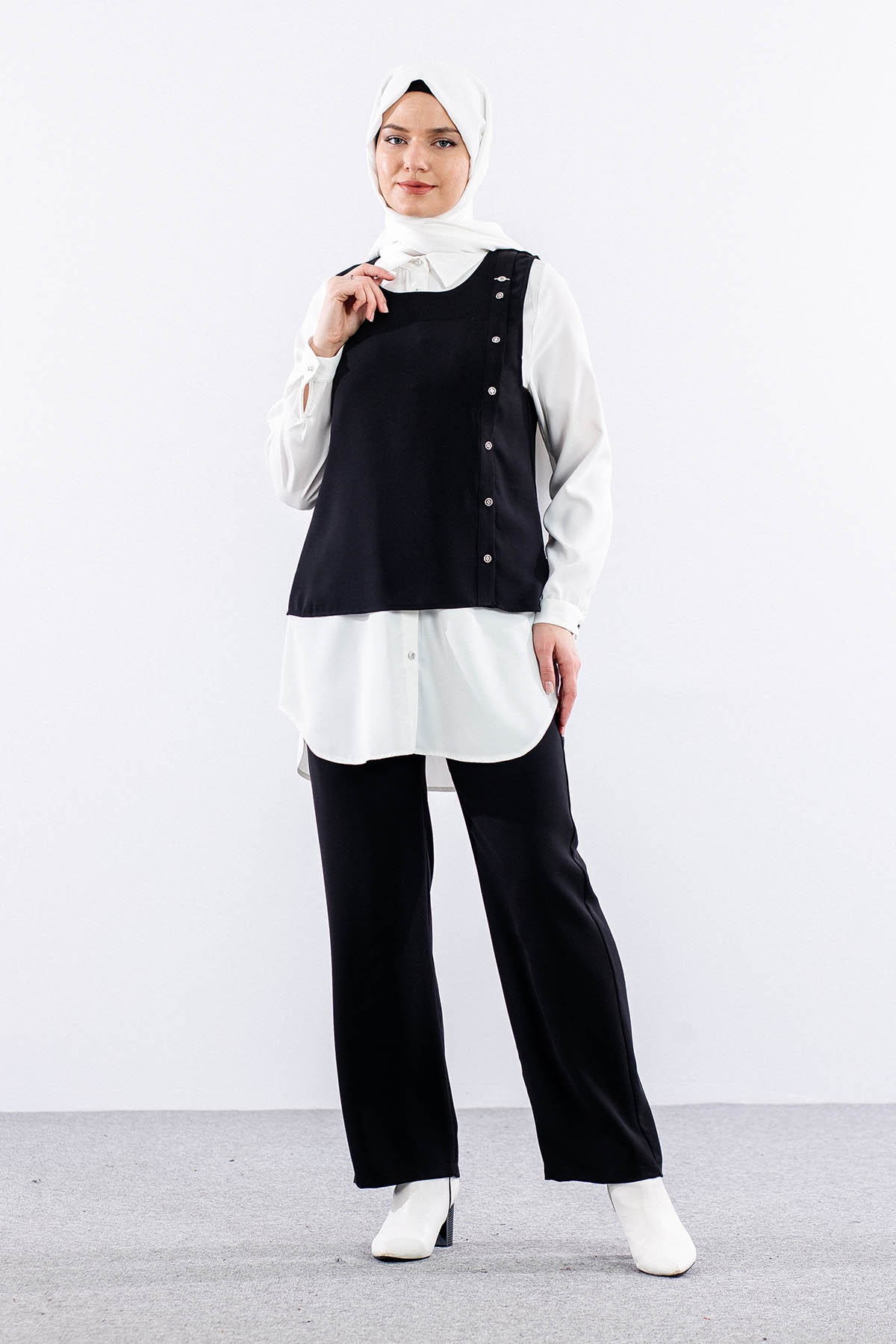 7698 3lü Yelek Takim 38-46 - Siyah - 1