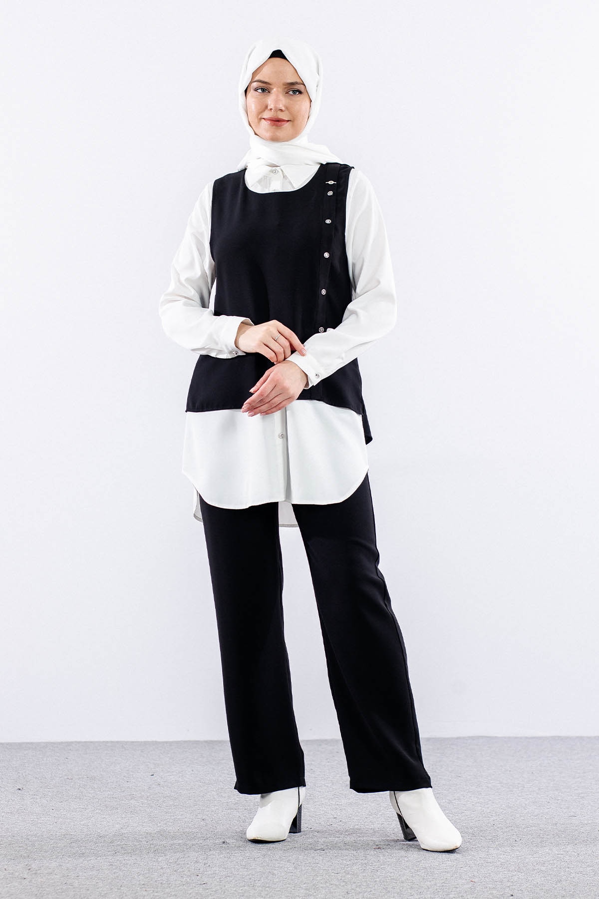 7698 3lü Yelek Takim 38-46 - Siyah - 2