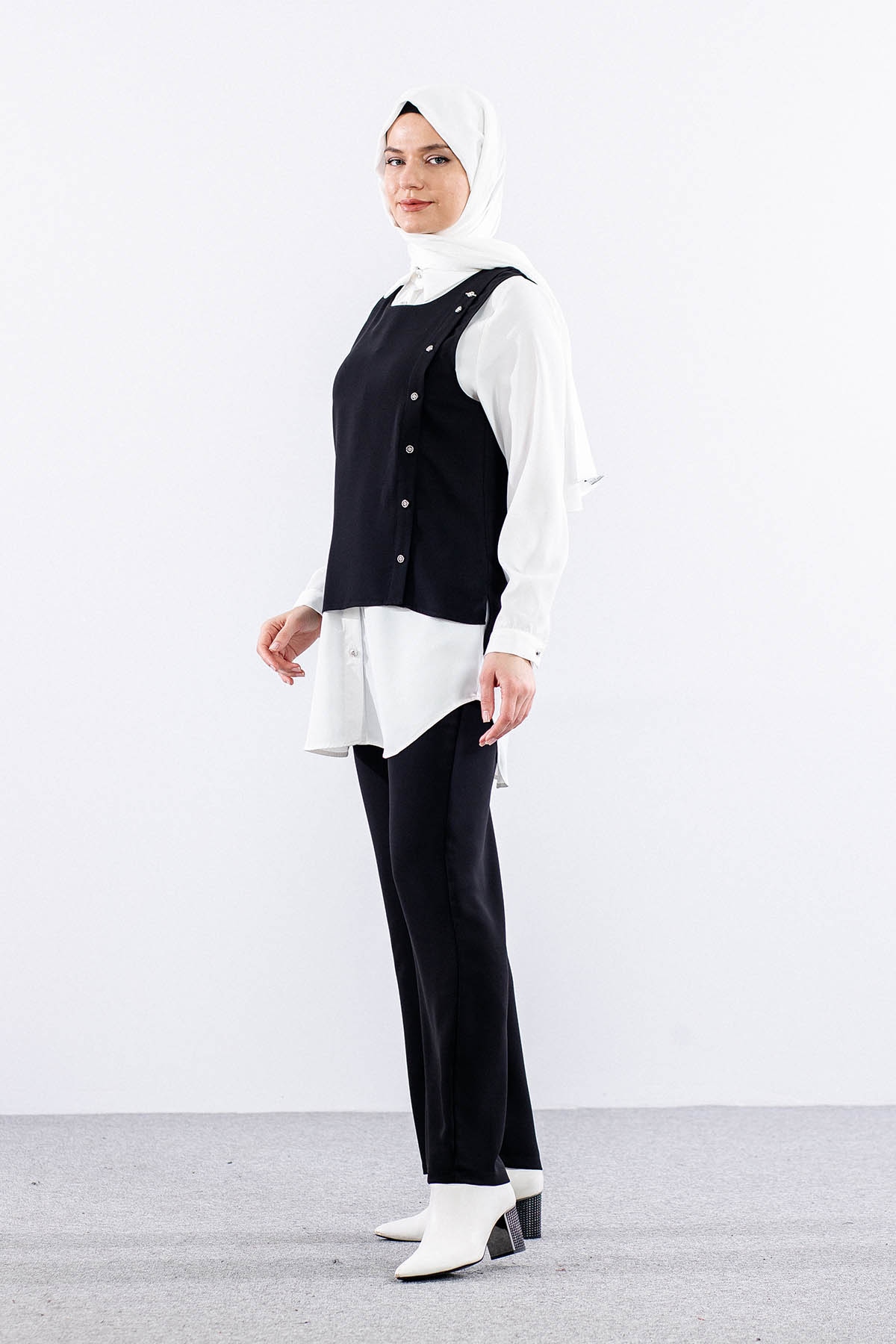 7698 3lü Yelek Takim 38-46 - Siyah - 4