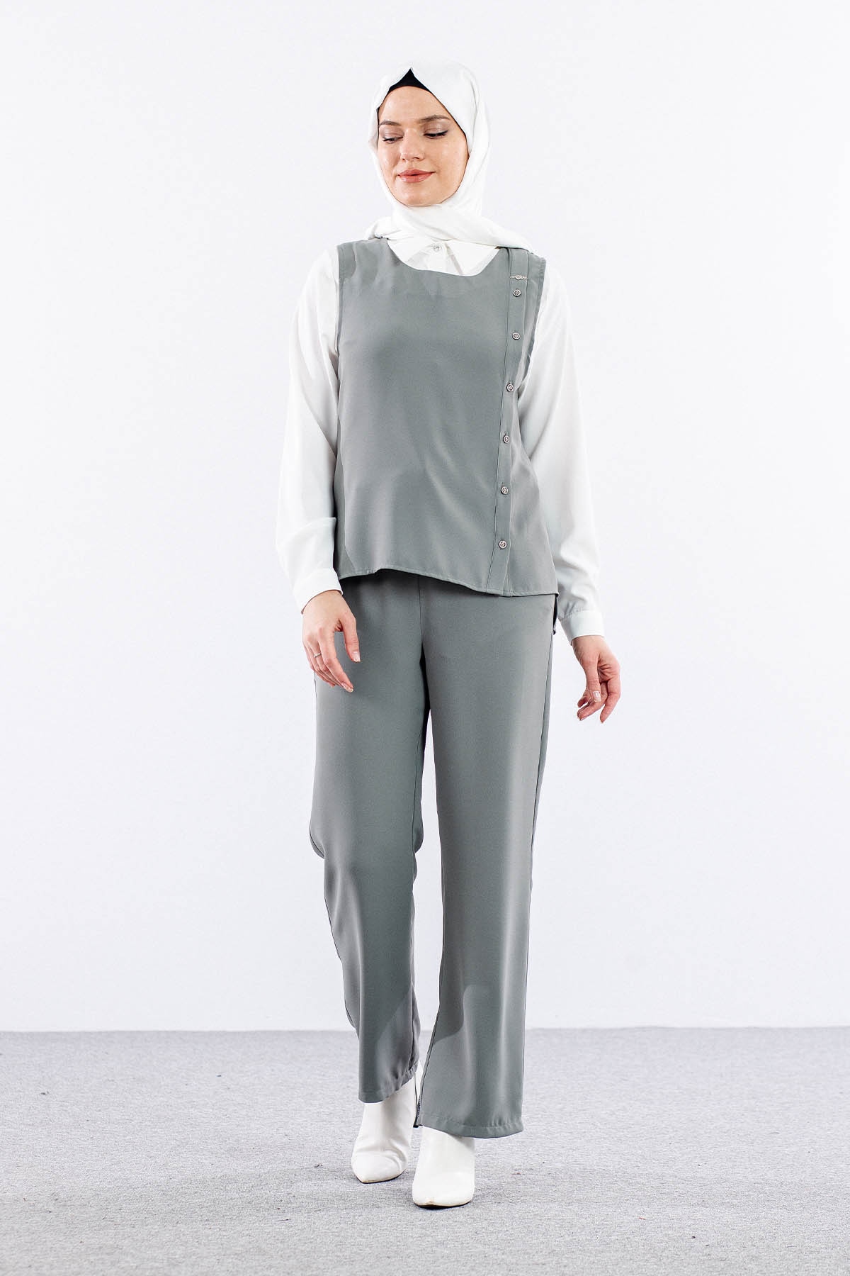 7698 3lü Yelek Takim 38-46 - Yesil - 3