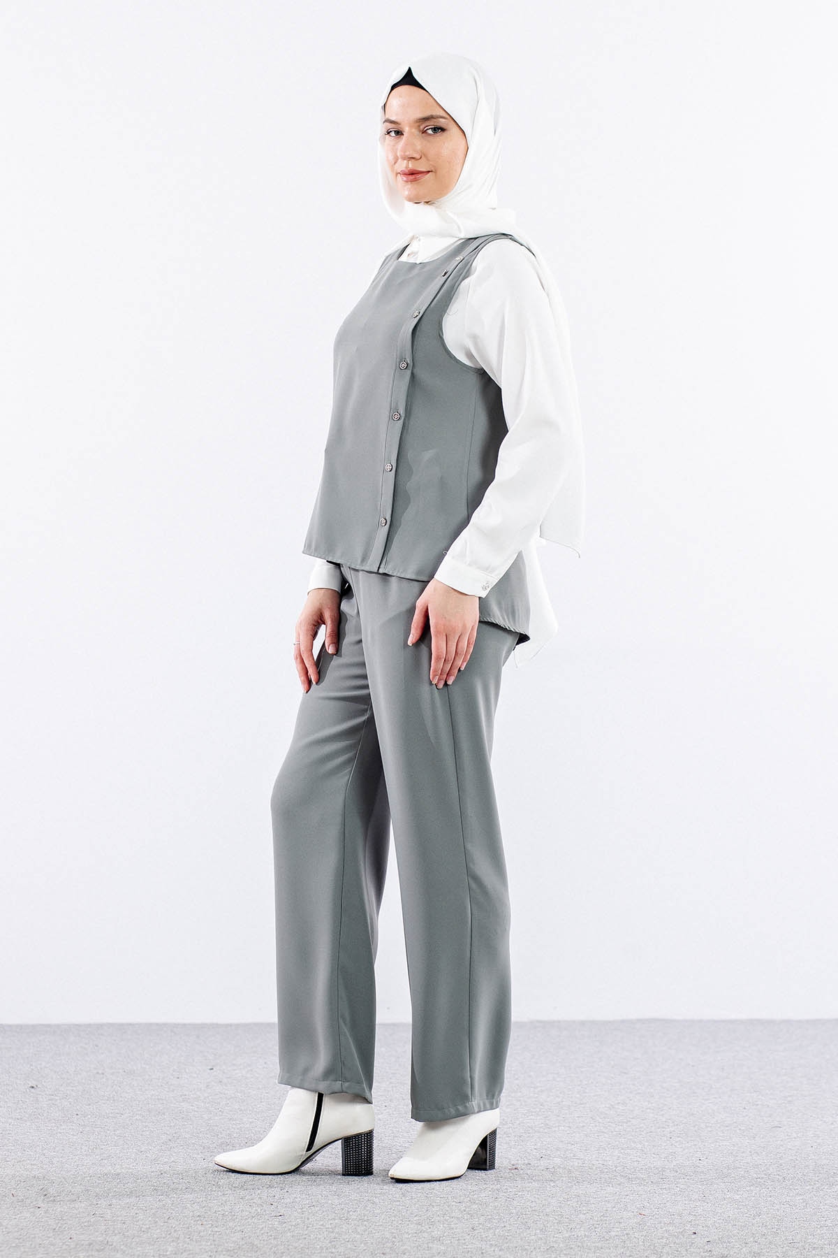 7698 3lü Yelek Takim 38-46 - Yesil - 4