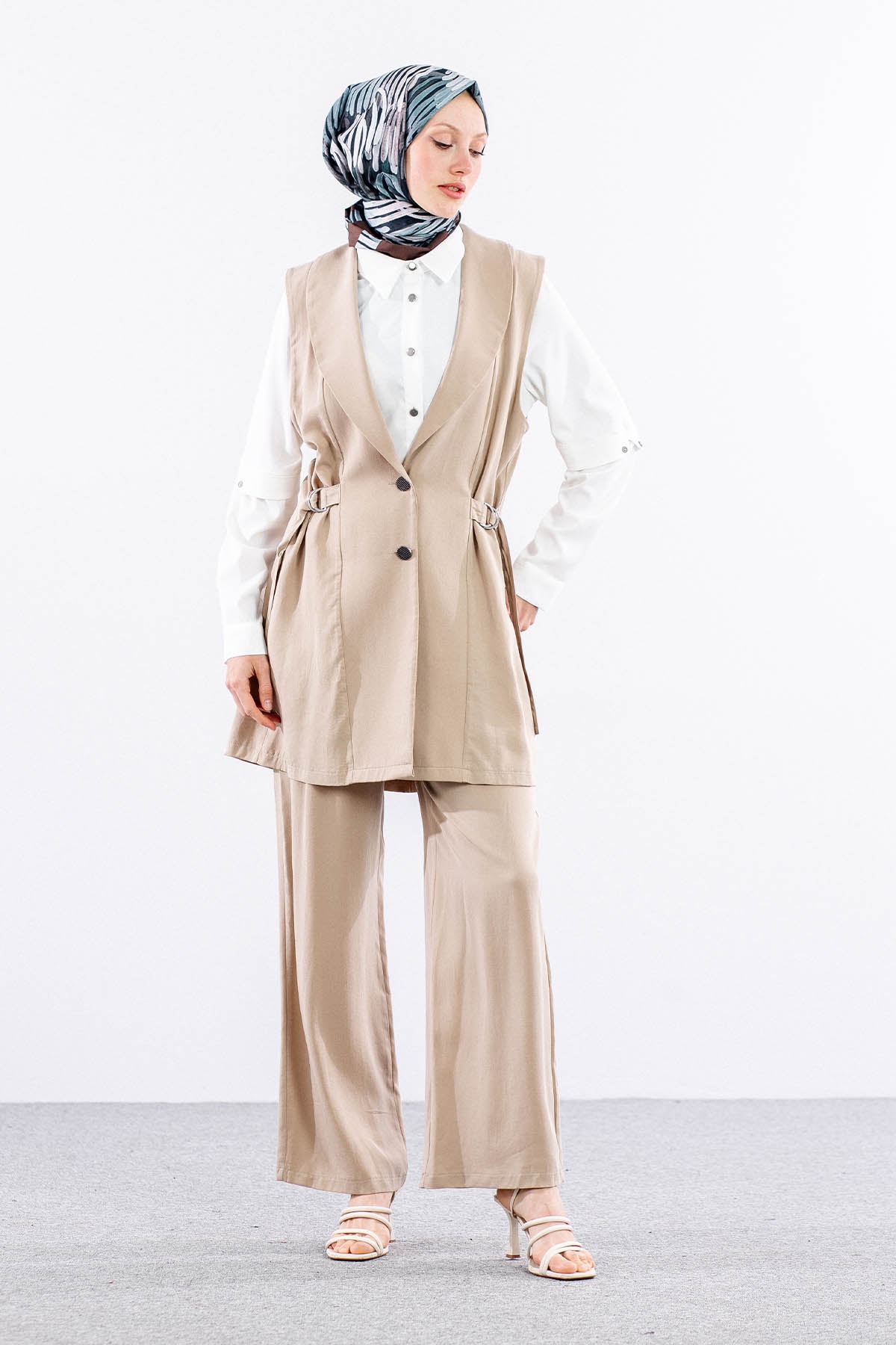 7702 3lü Takim 40-48 - Bej - 2