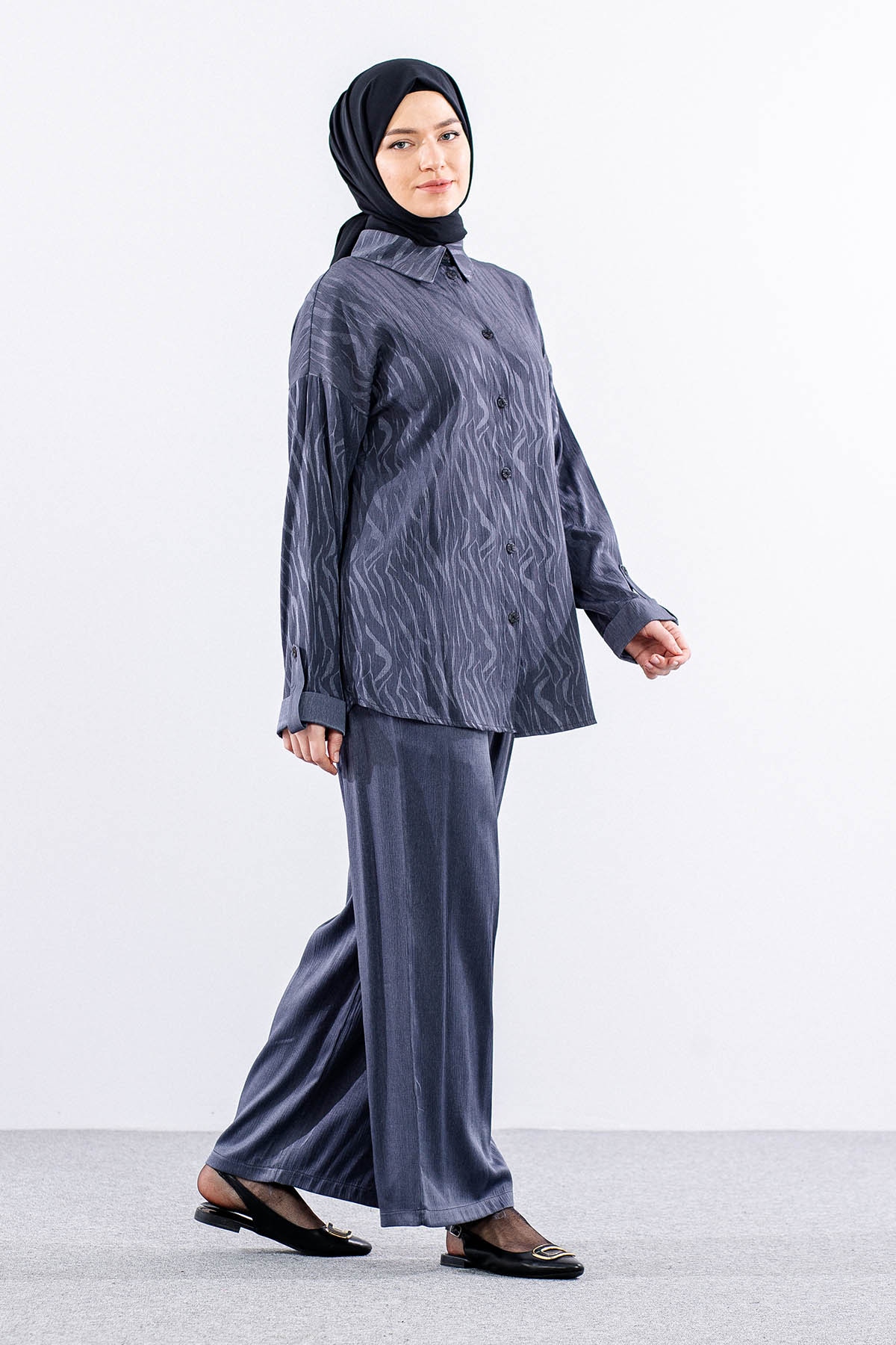 7705 Saten Takim 38-46 - Antrasit - 4