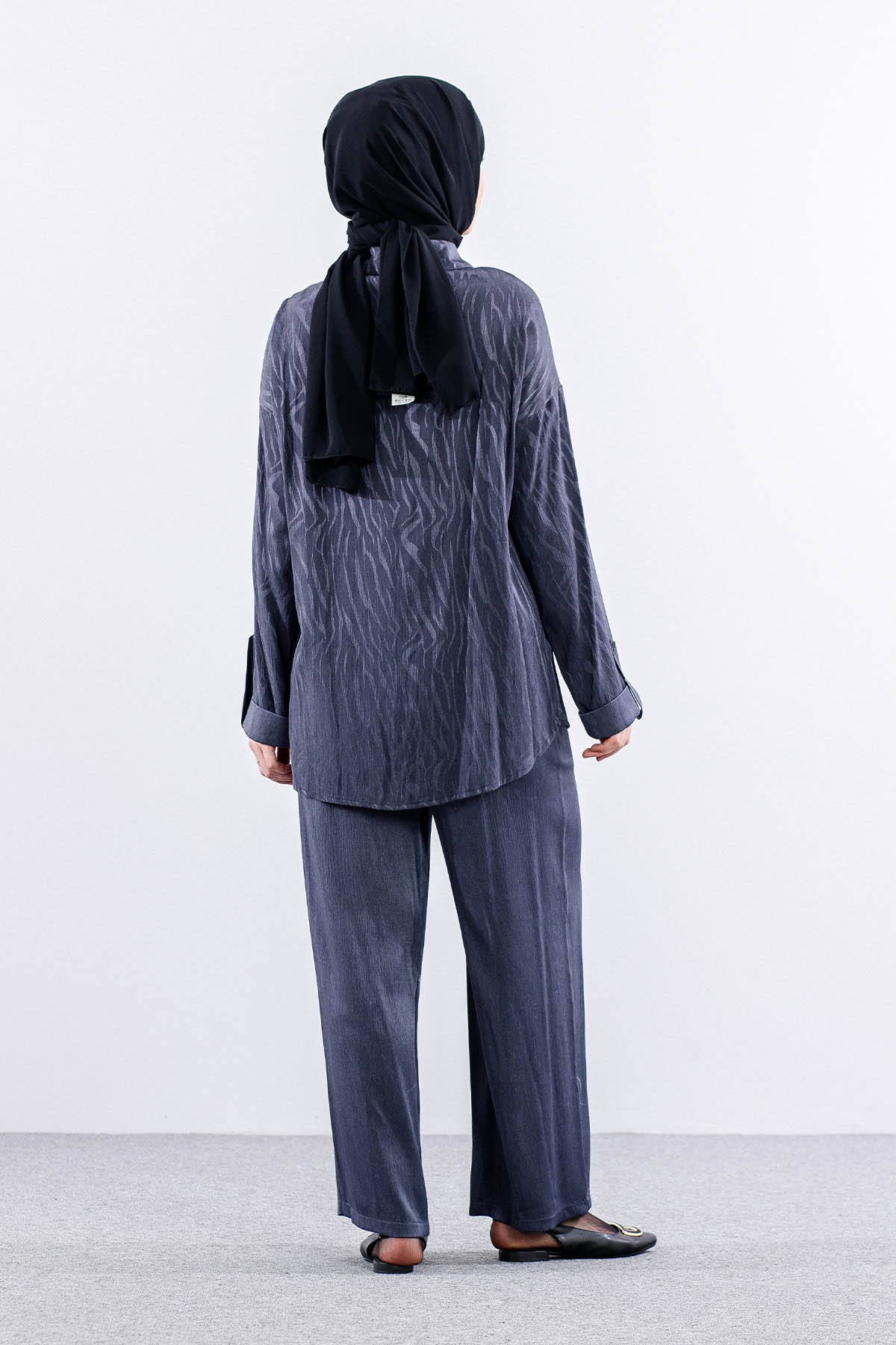 7705 Saten Takim 38-46 - Antrasit - 5