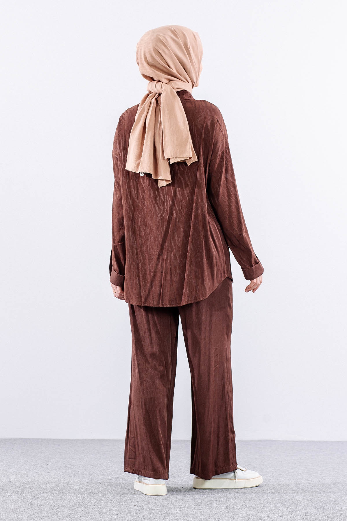 7705 Saten Takim 38-46 - Kahve - 5