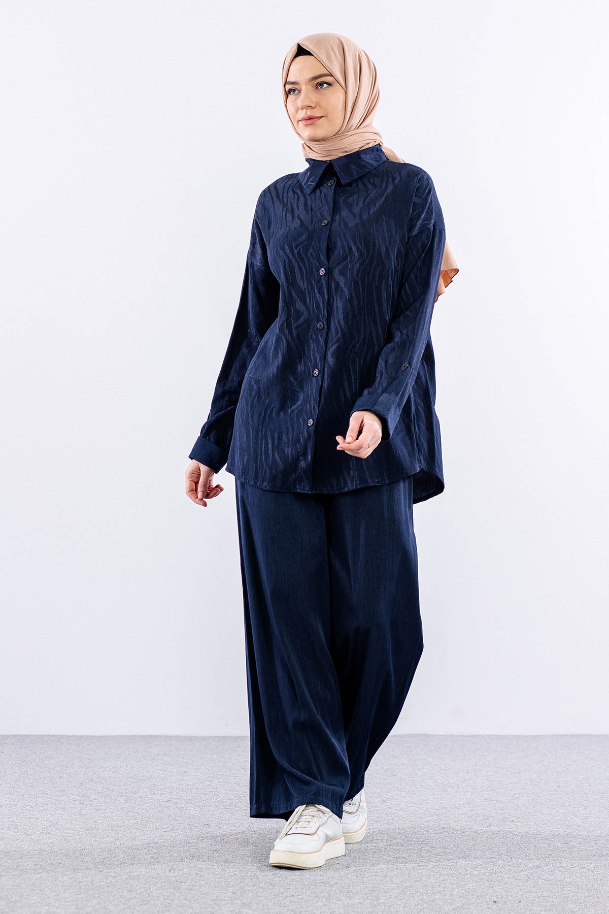 7705 Saten Takim 38-46 - Lacivert - 2