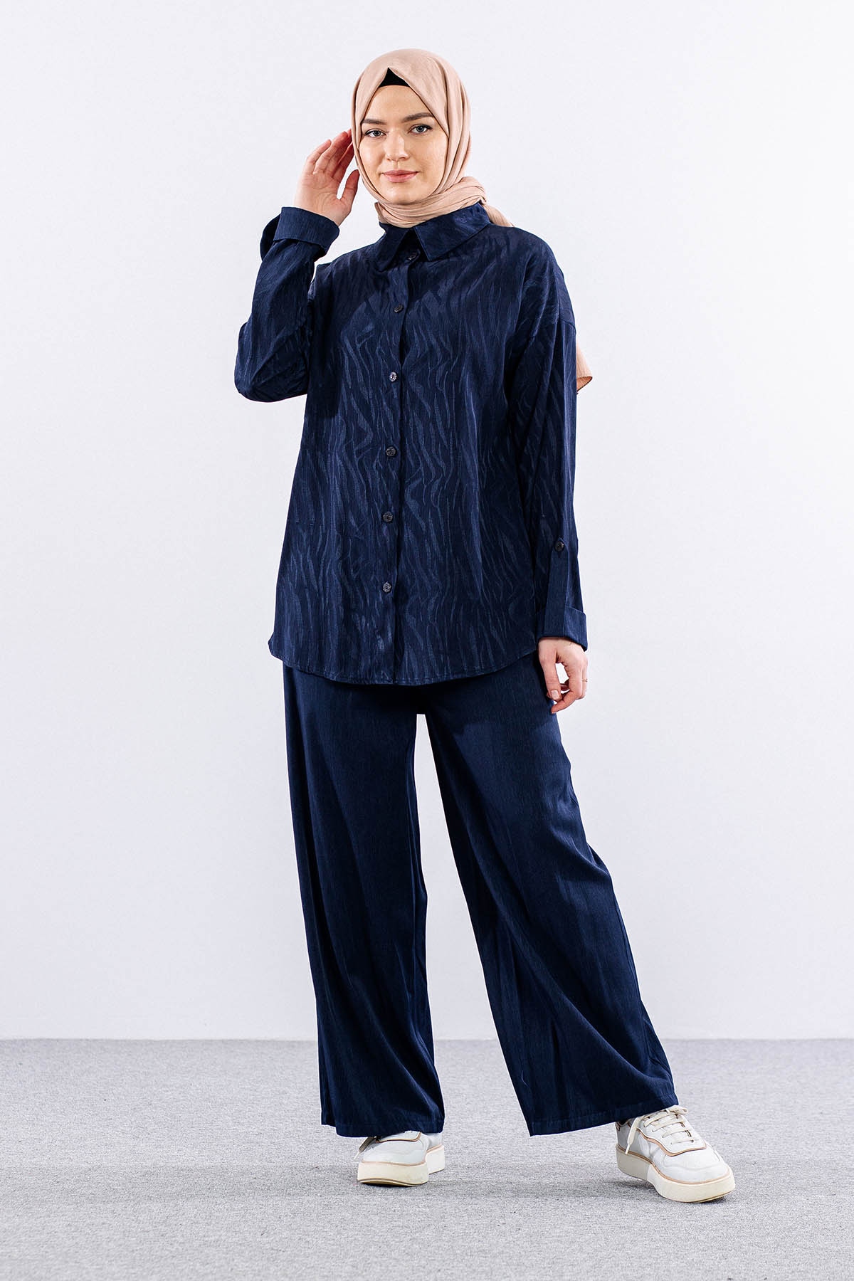 7705 Saten Takim 38-46 - Lacivert - 3