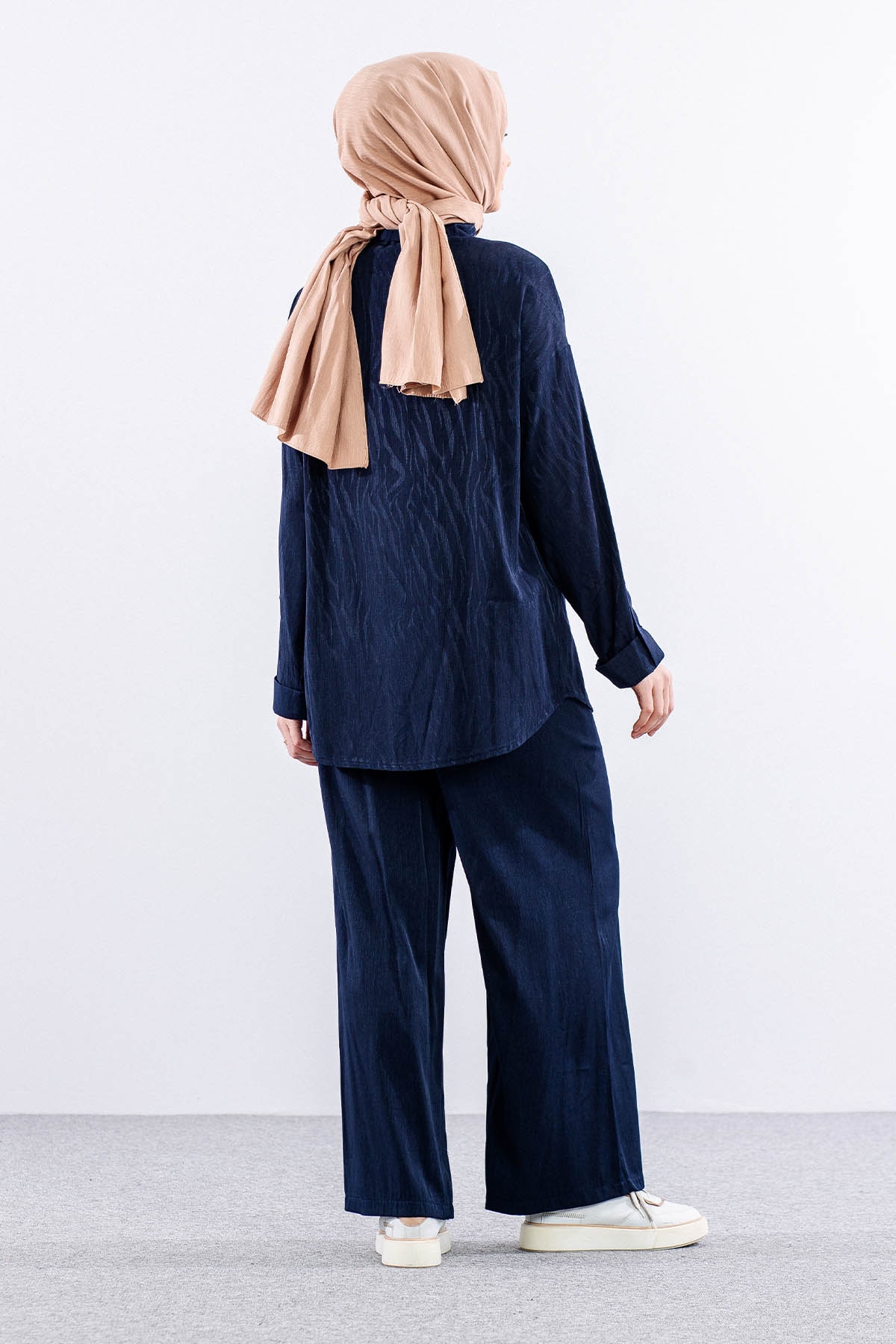 7705 Saten Takim 38-46 - Lacivert - 5