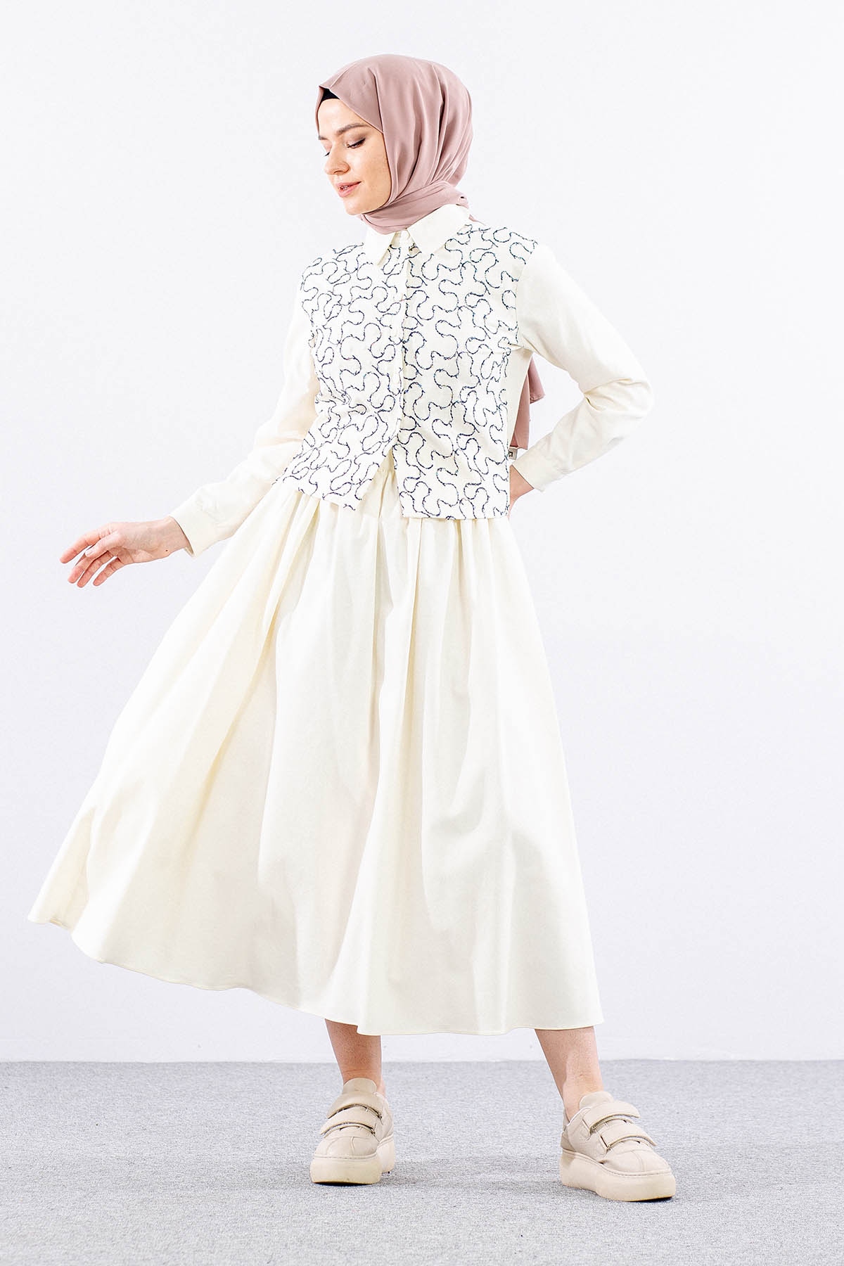 7708 Takim 38-44 Mrmr - Krem - 2