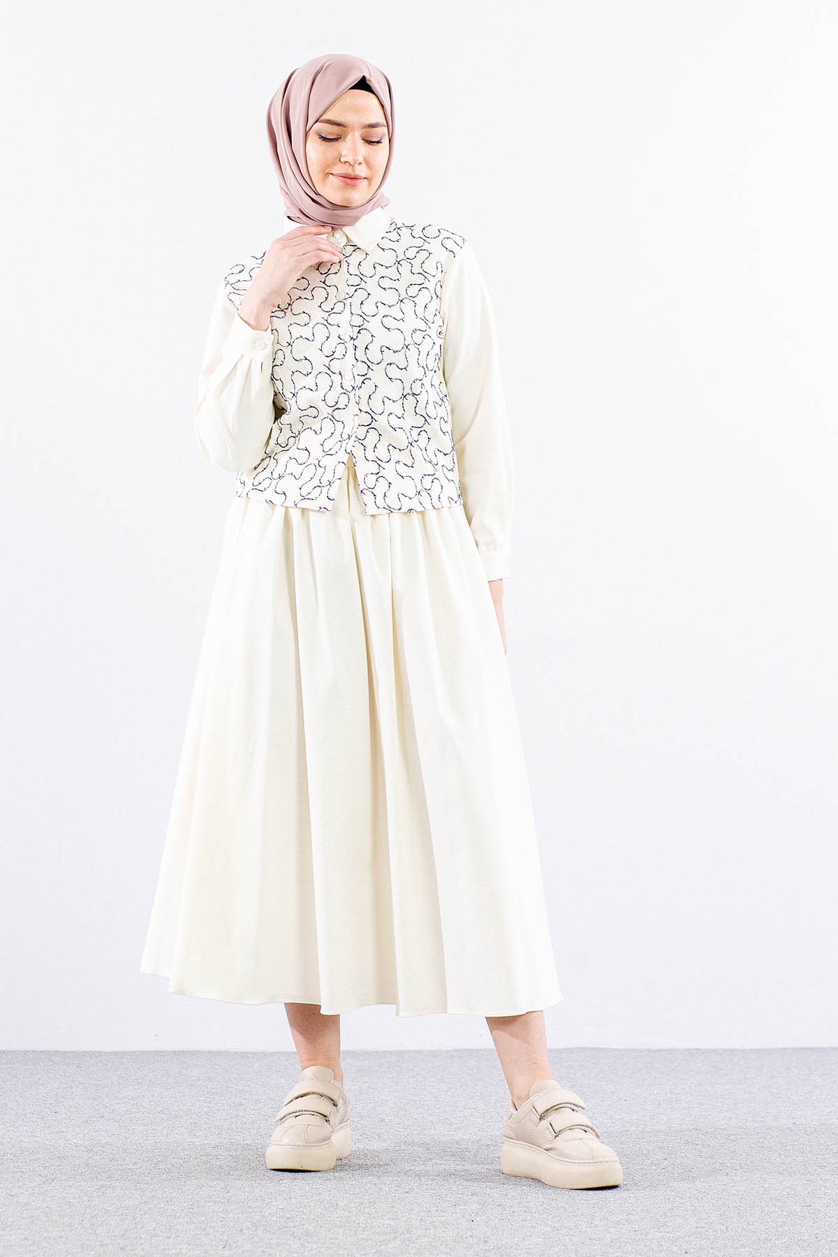 7708 Takim 38-44 Mrmr - Krem - 3