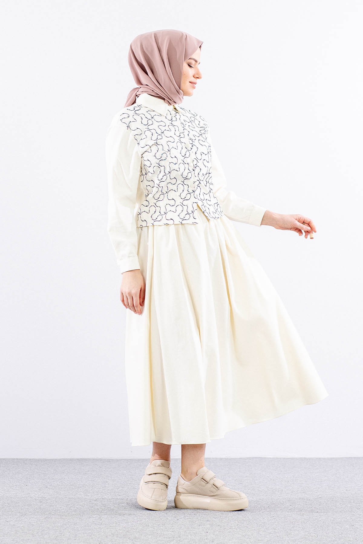 7708 Takim 38-44 Mrmr - Krem - 5