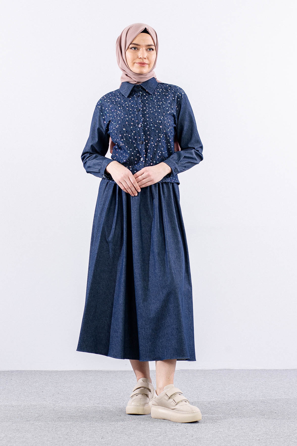 7708 Takim 38-44 Pul - Lacivert - 1