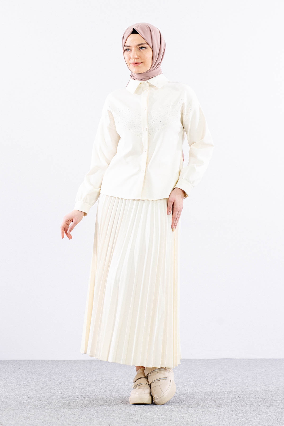 7710 E.takim 38-44 Dnm - Krem - 1