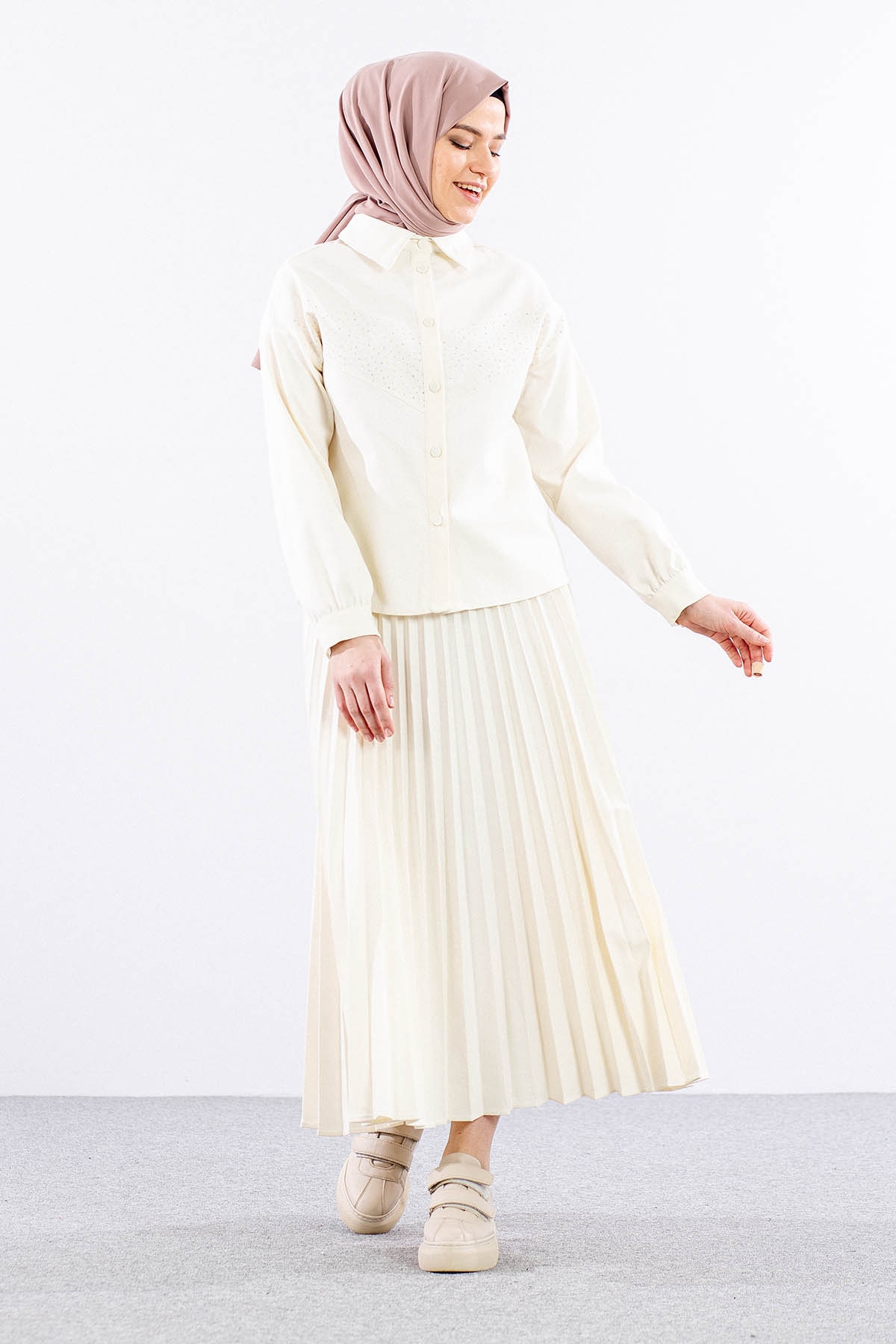 7710 E.takim 38-44 Dnm - Krem - 3