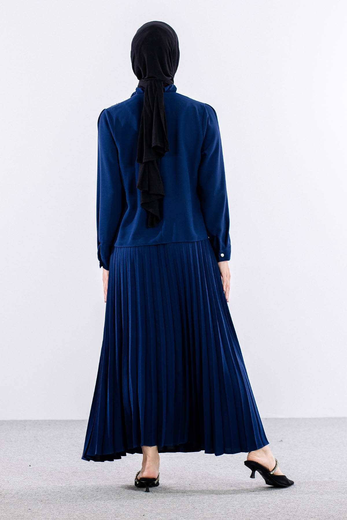 7711 E.takim 40-48 Plıse Etek - Sax - 6