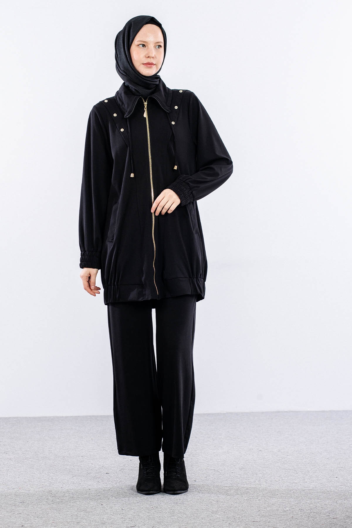 7713 Takim 38-46 Fermuar - Siyah - 2