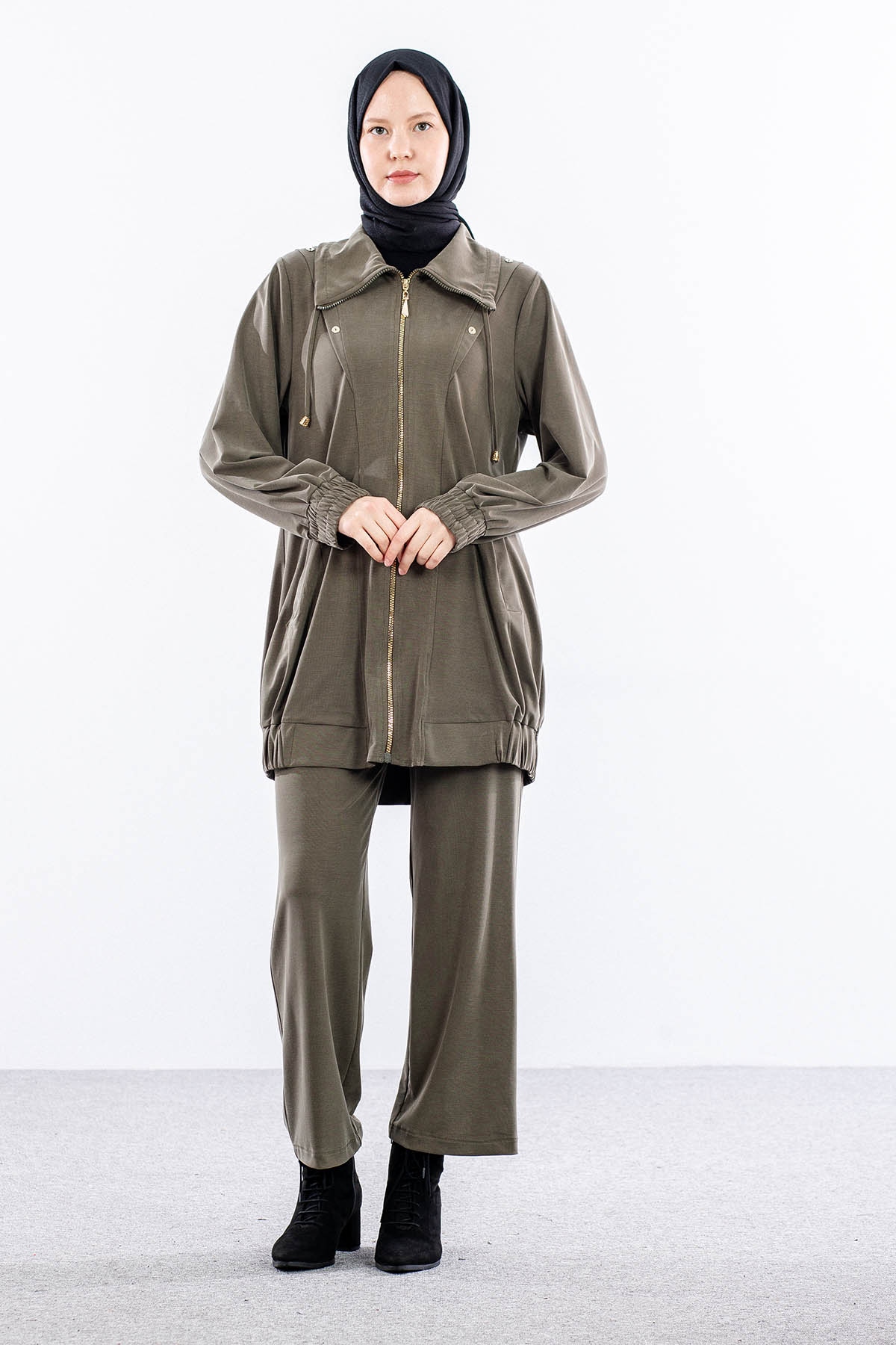 7713 Takim 38-46 Fermuar - Yesil - 1