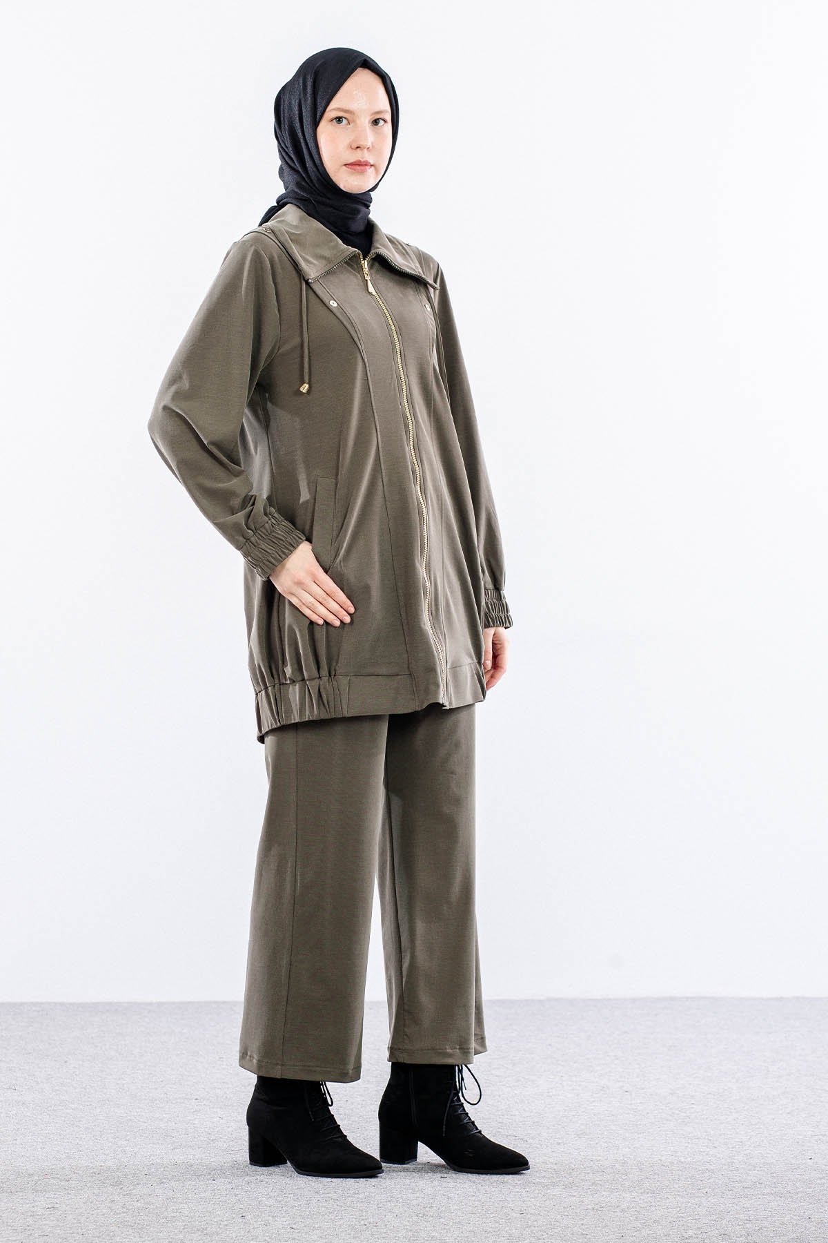 7713 Takim 38-46 Fermuar - Yesil - 3