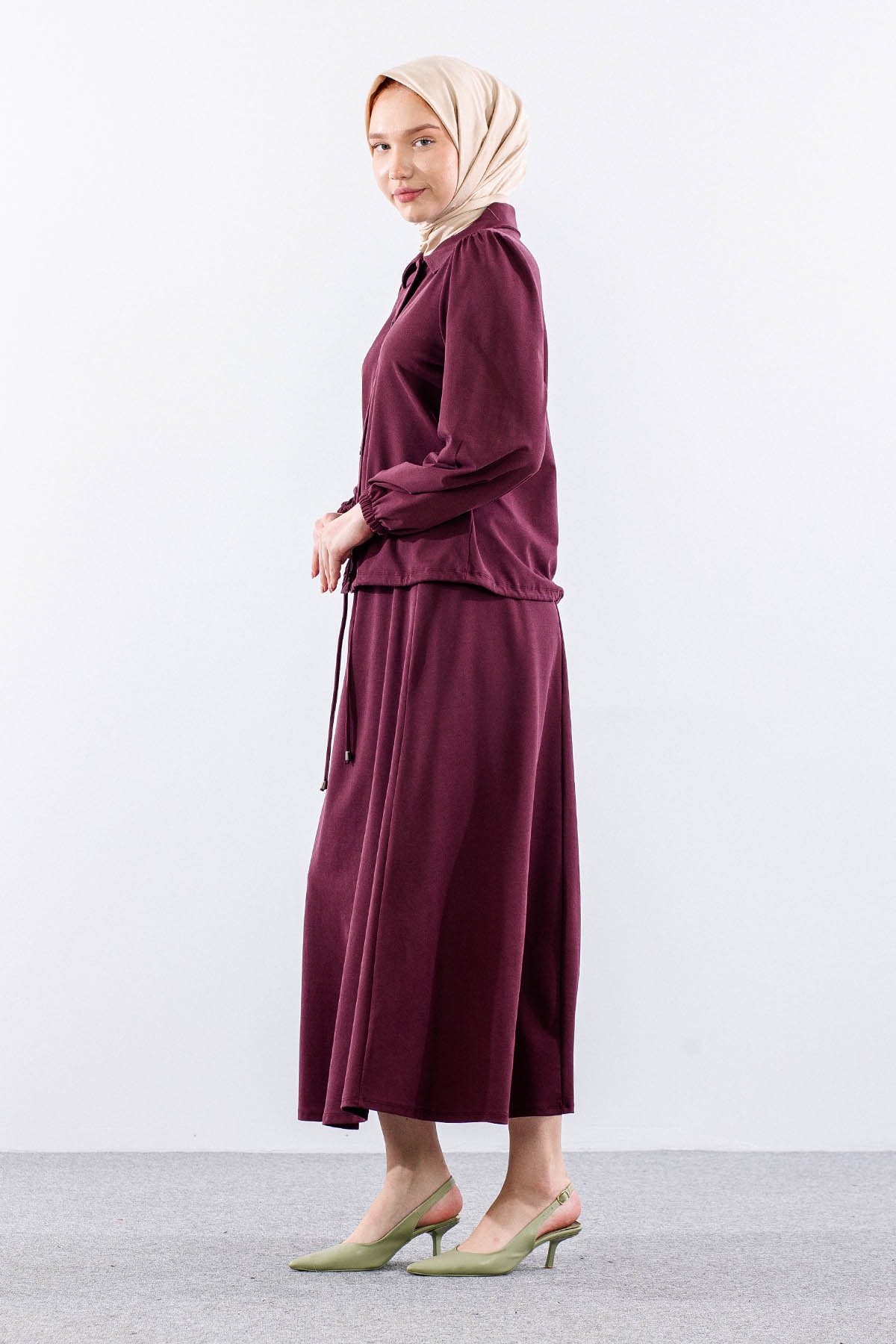 7714 E.takim 40-48 Zimba Detay - Bordo - 3