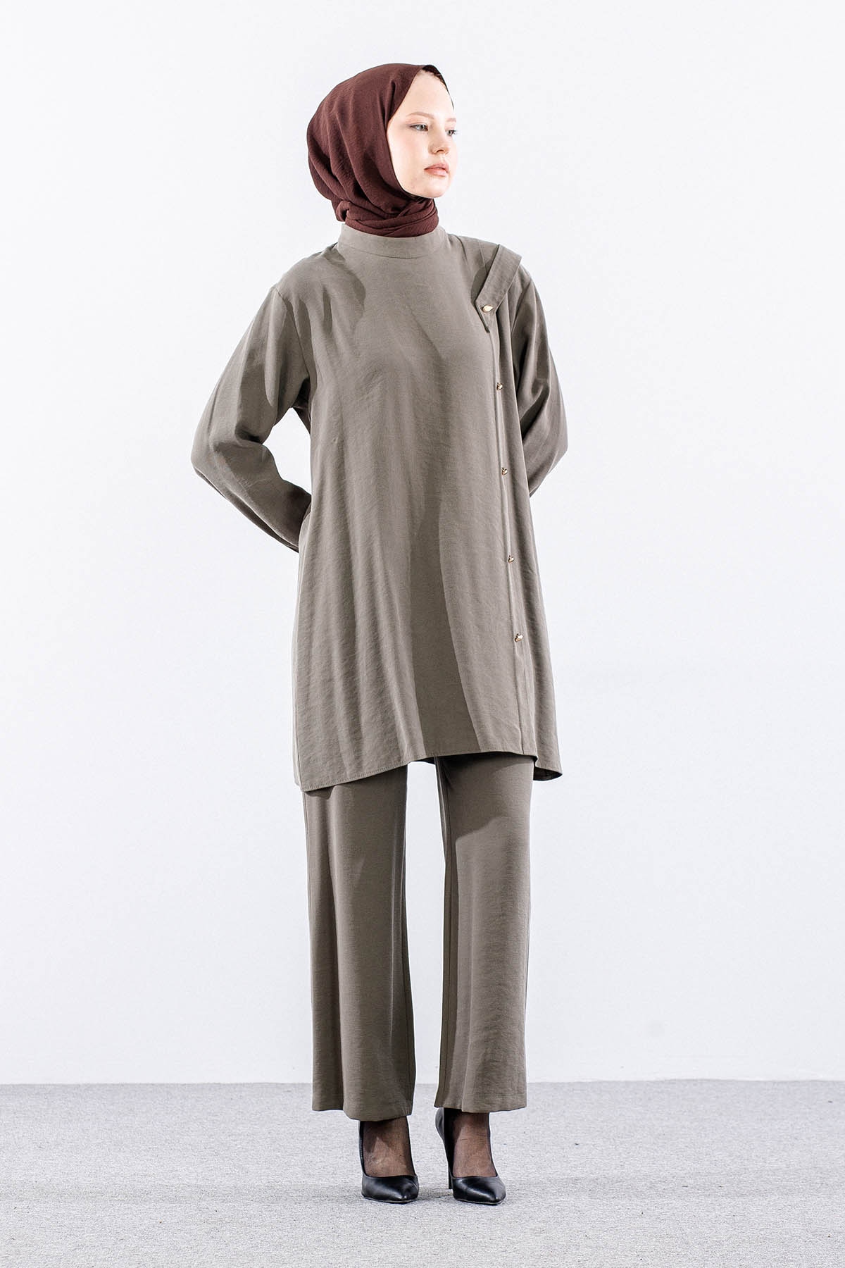 7722 Takim 40-48 Dugmeli - Haki - 3