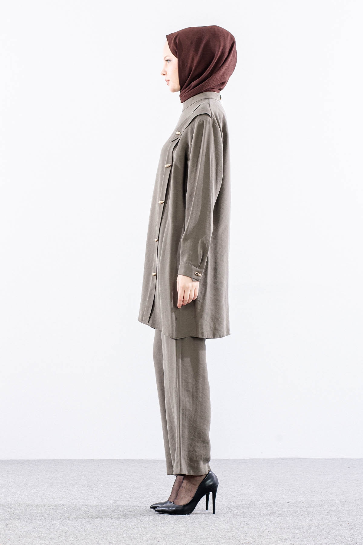 7722 Takim 40-48 Dugmeli - Haki - 4