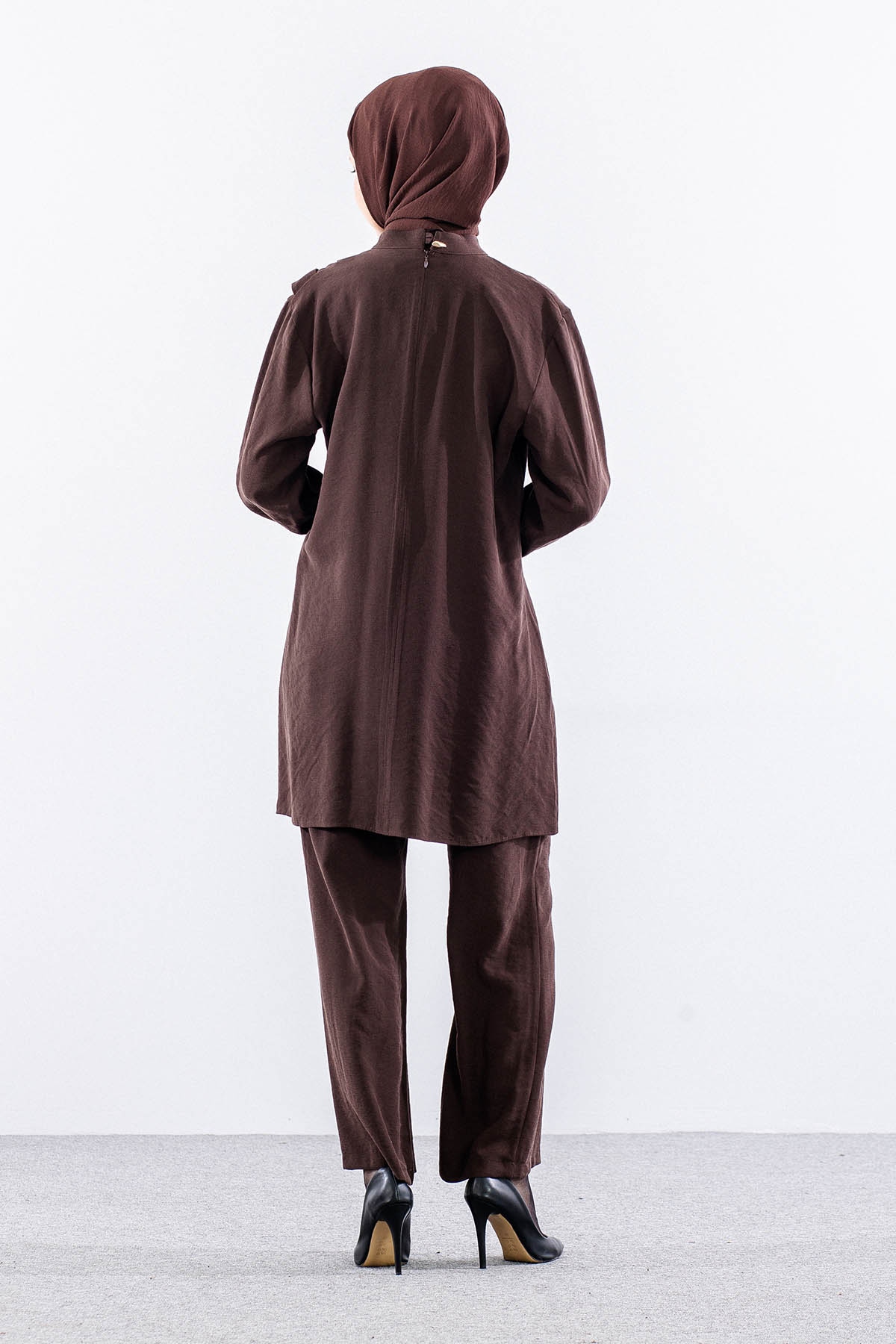 7722 Takim 40-48 Dugmeli - Kahve - 5