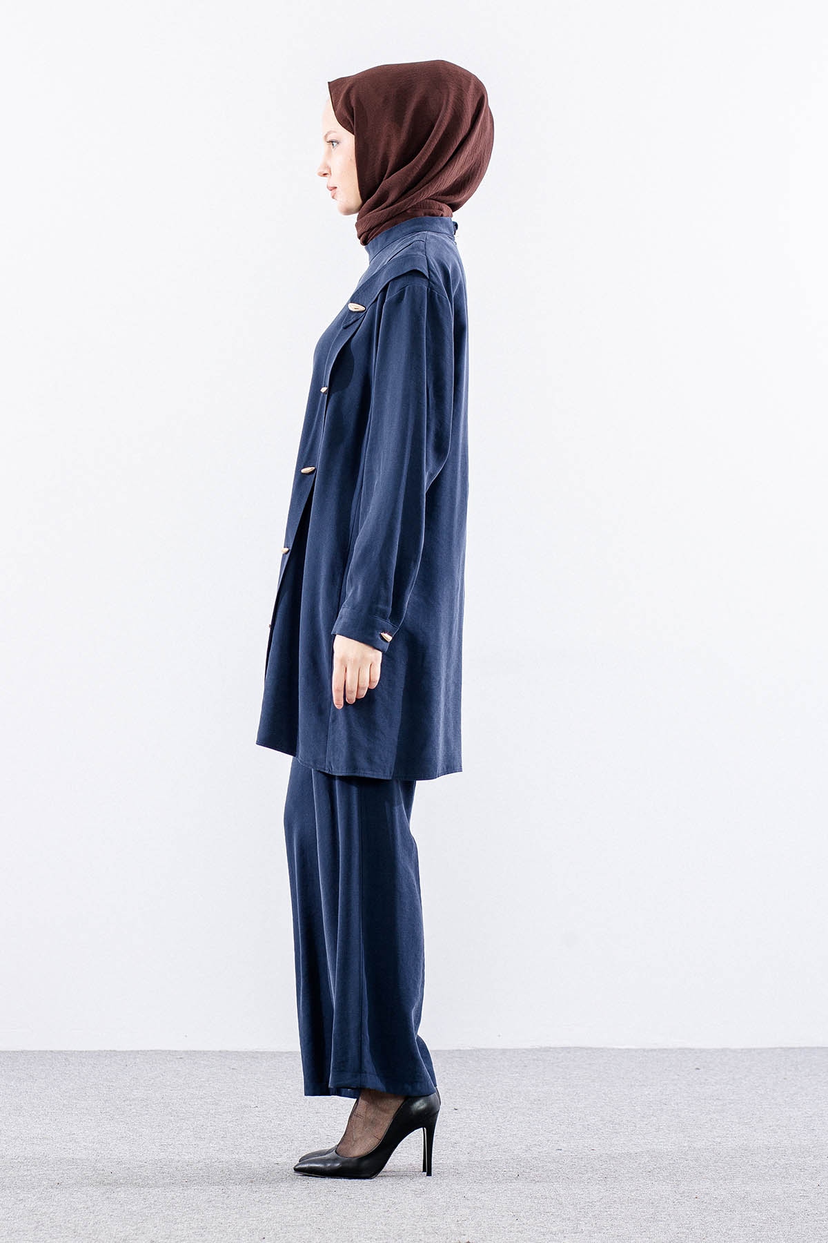 7722 Takim 40-48 Dugmeli - Lacivert - 4