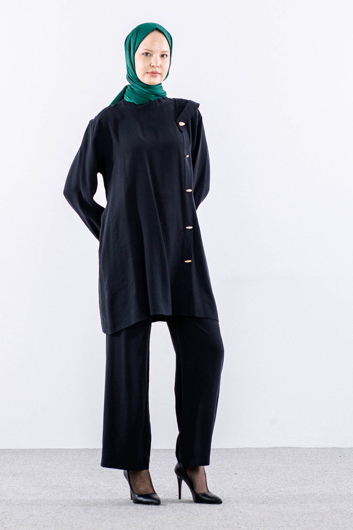 7722 Takim 40-48 Dugmeli - Siyah - 3