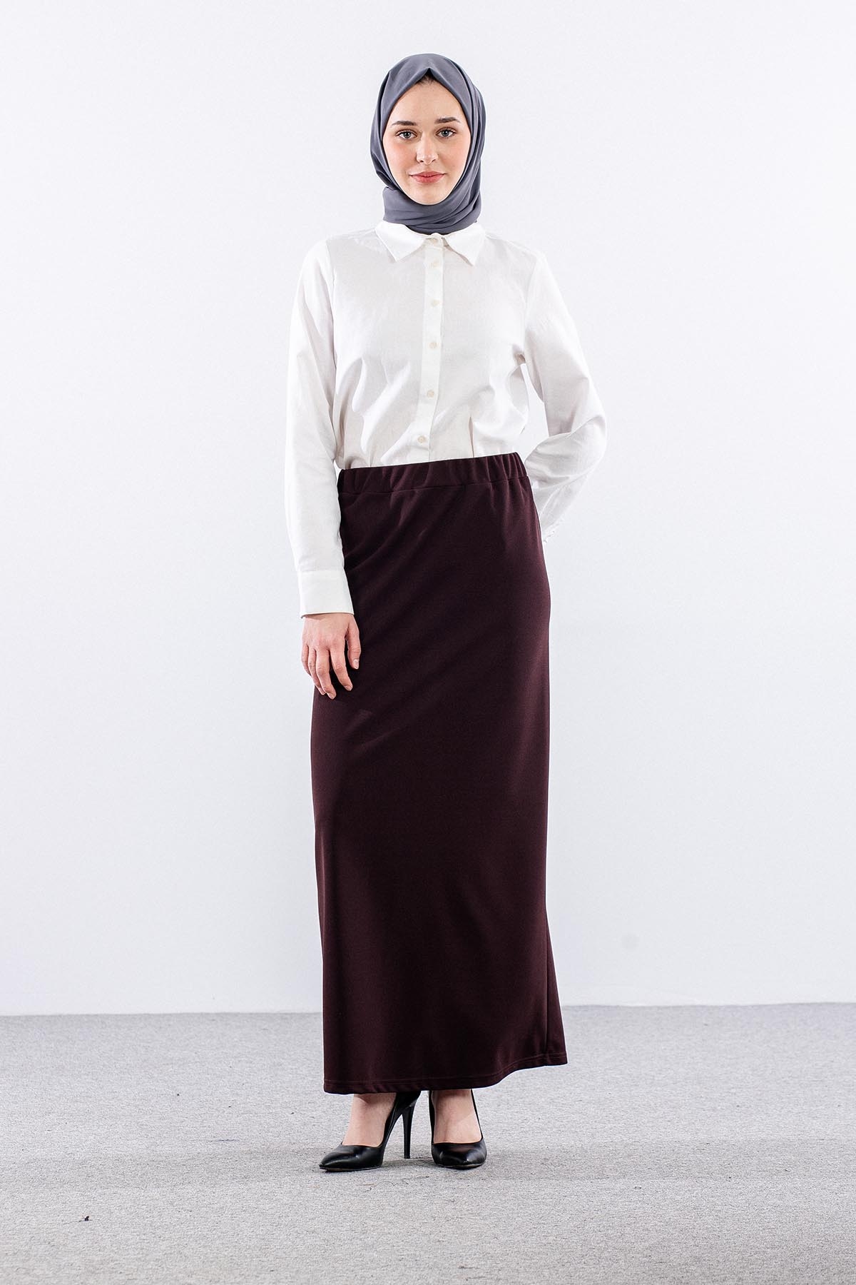 792 Kalem Etek 38-48 Krep Kumas - Kahve - 1