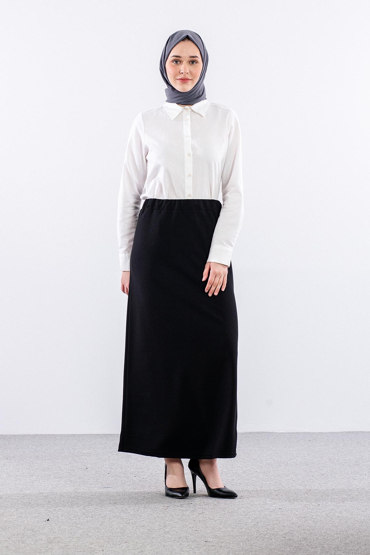 792 Kalem Etek 38-48 Krep Kumas - Siyah - 2