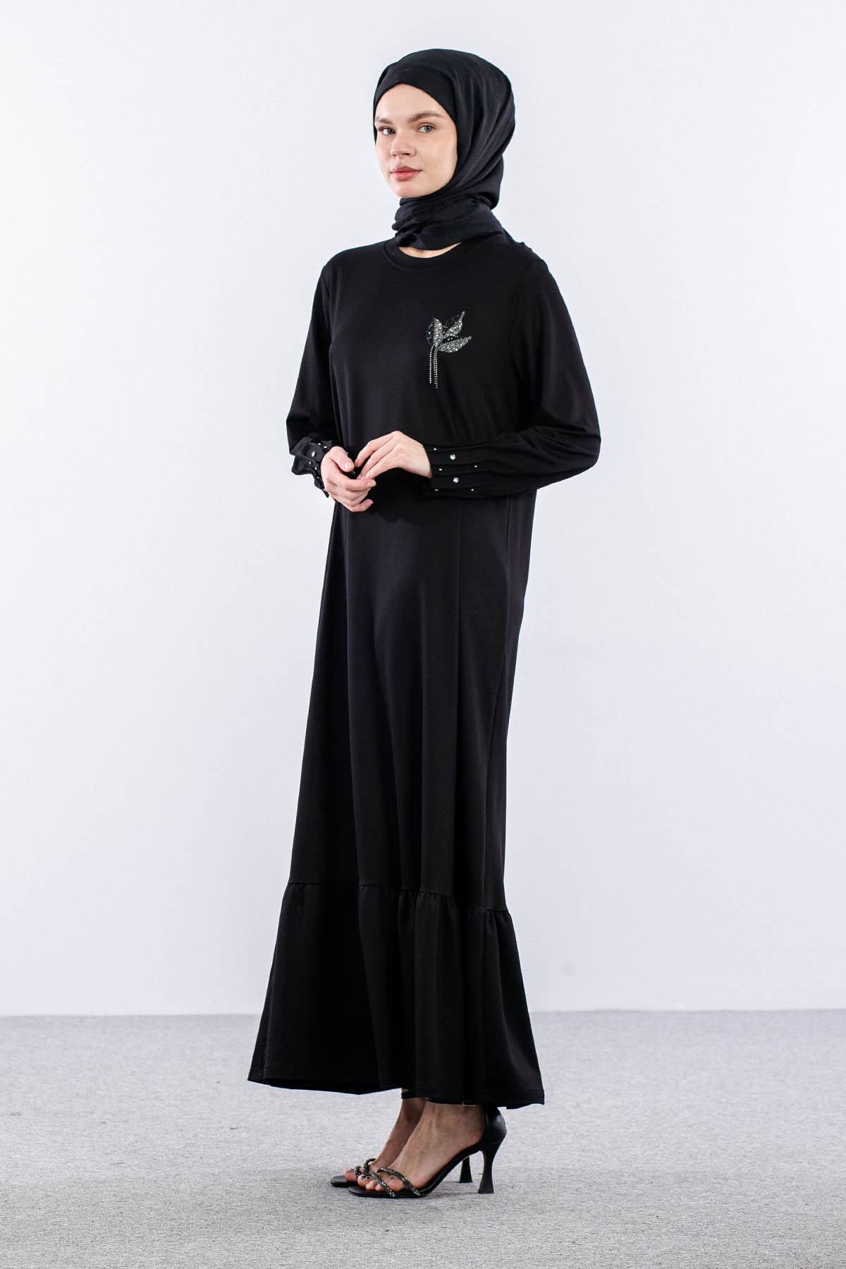 7991 Elbise 3-4-5-6-7 - Siyah - 4