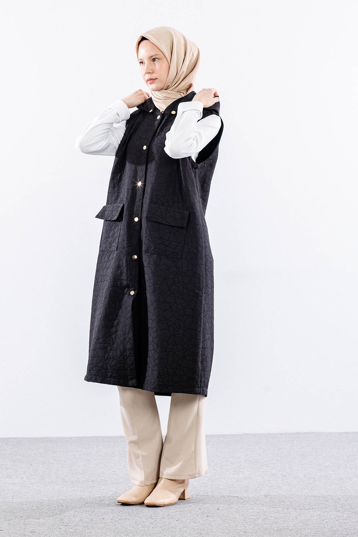 8005 Kapitone Yelek 46-52 - Siyah - 3