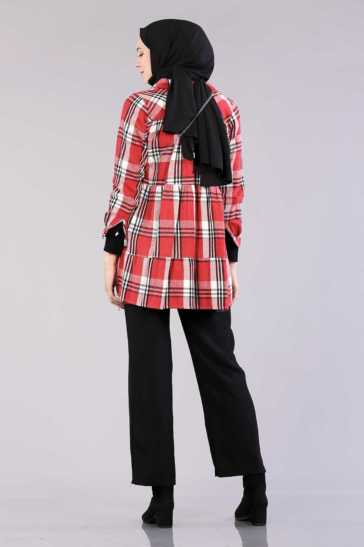 8058 Oduncu Gömlek 38-44 - Bordo - 3