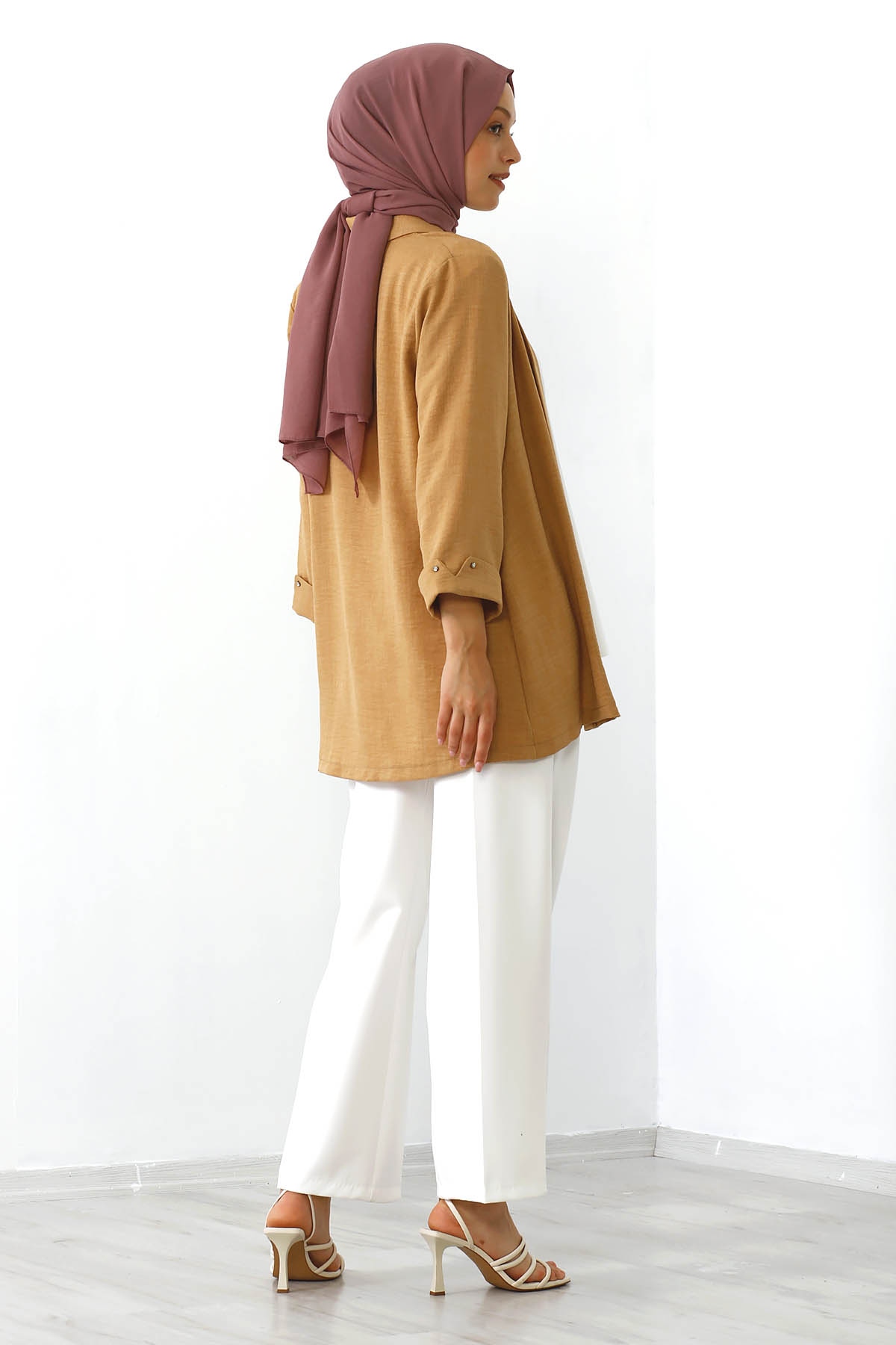 8152 Bluz Ceket 40-48 - Hardal - 5