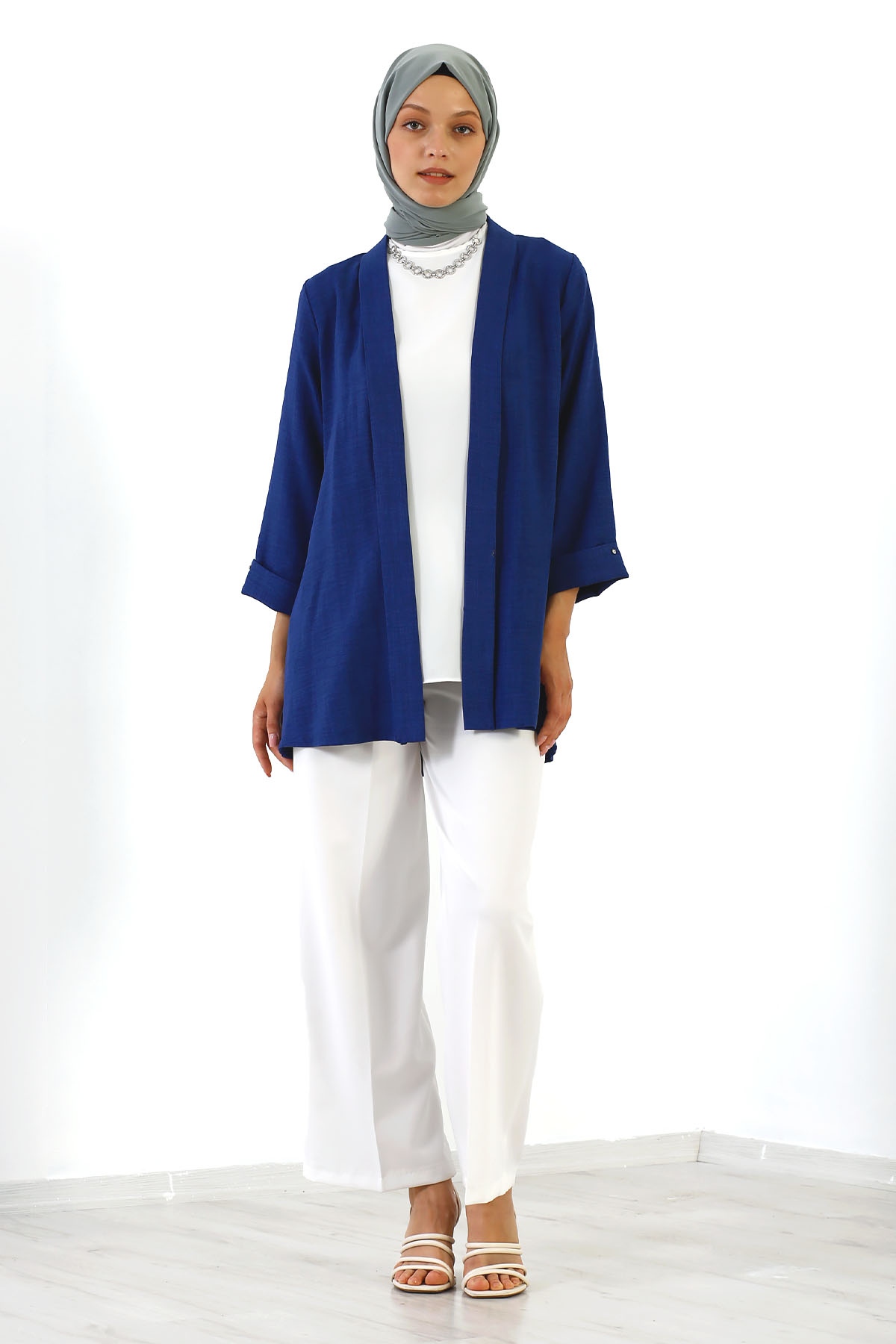 8152 Bluz Ceket 40-48 - Indigo - 2