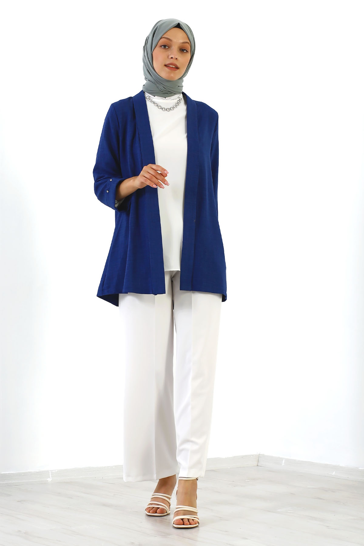 8152 Bluz Ceket 40-48 - Indigo - 3