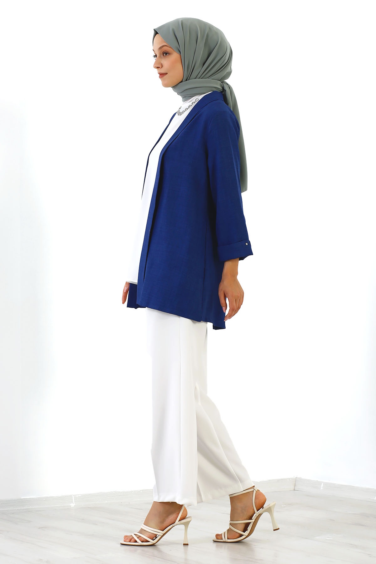 8152 Bluz Ceket 40-48 - Indigo - 4