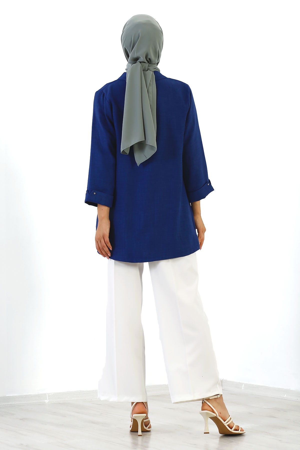 8152 Bluz Ceket 40-48 - Indigo - 5