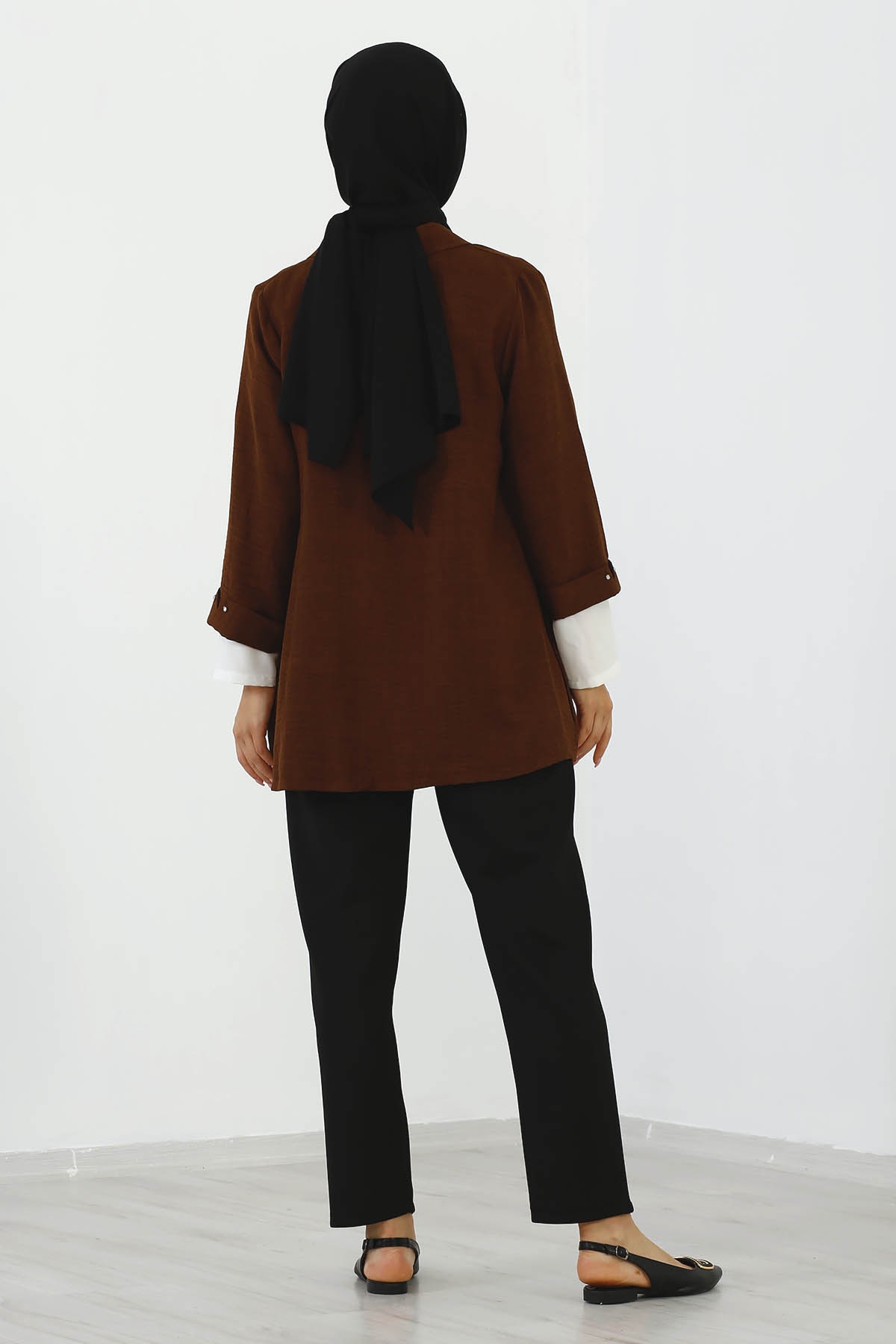 8152 Bluz Ceket 40-48 - Kahve - 6