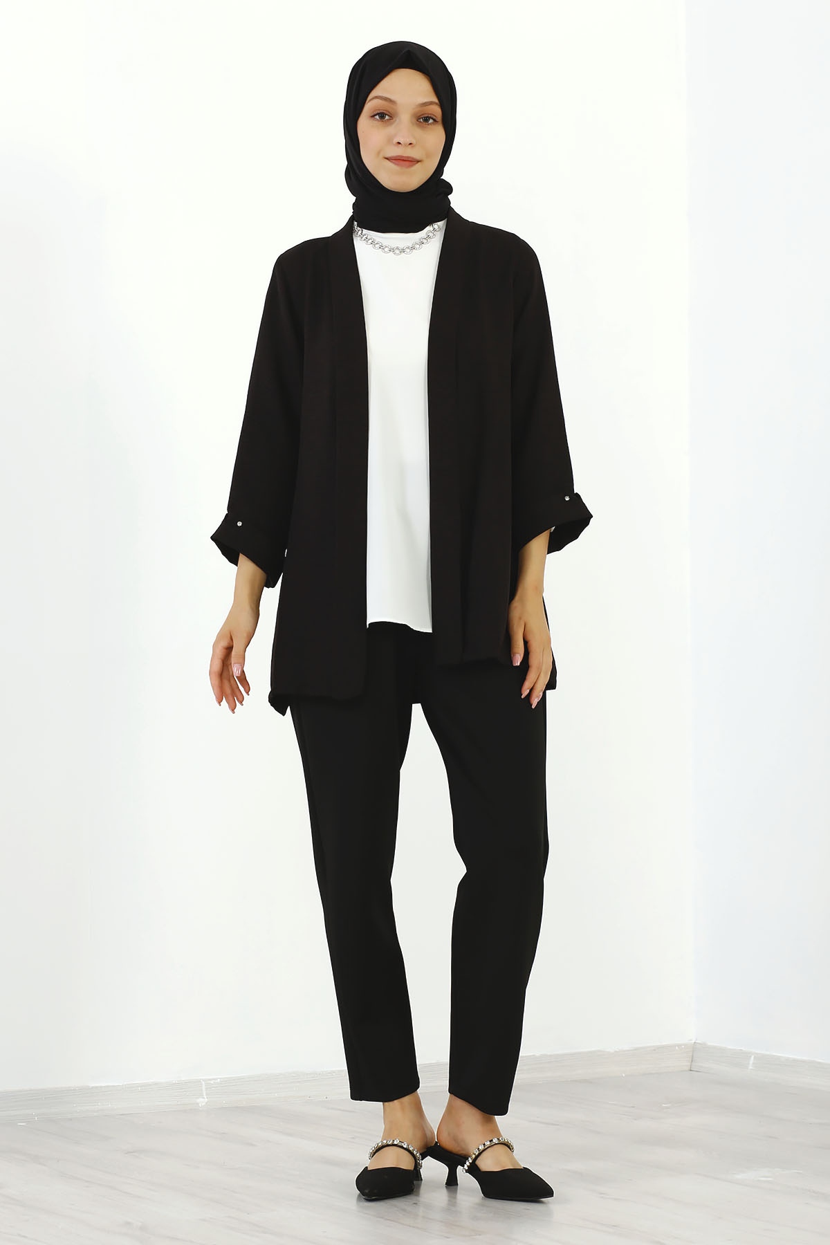 8152 Bluz Ceket 40-48 - Siyah - 2