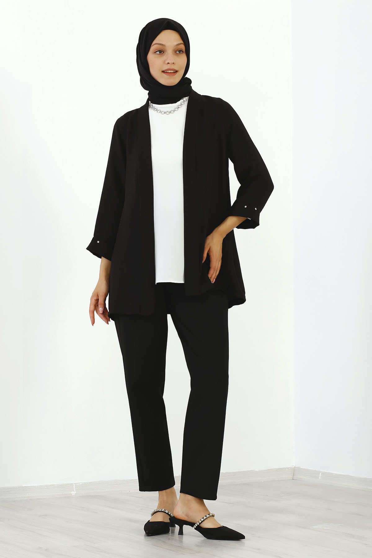 8152 Bluz Ceket 40-48 - Siyah - 3