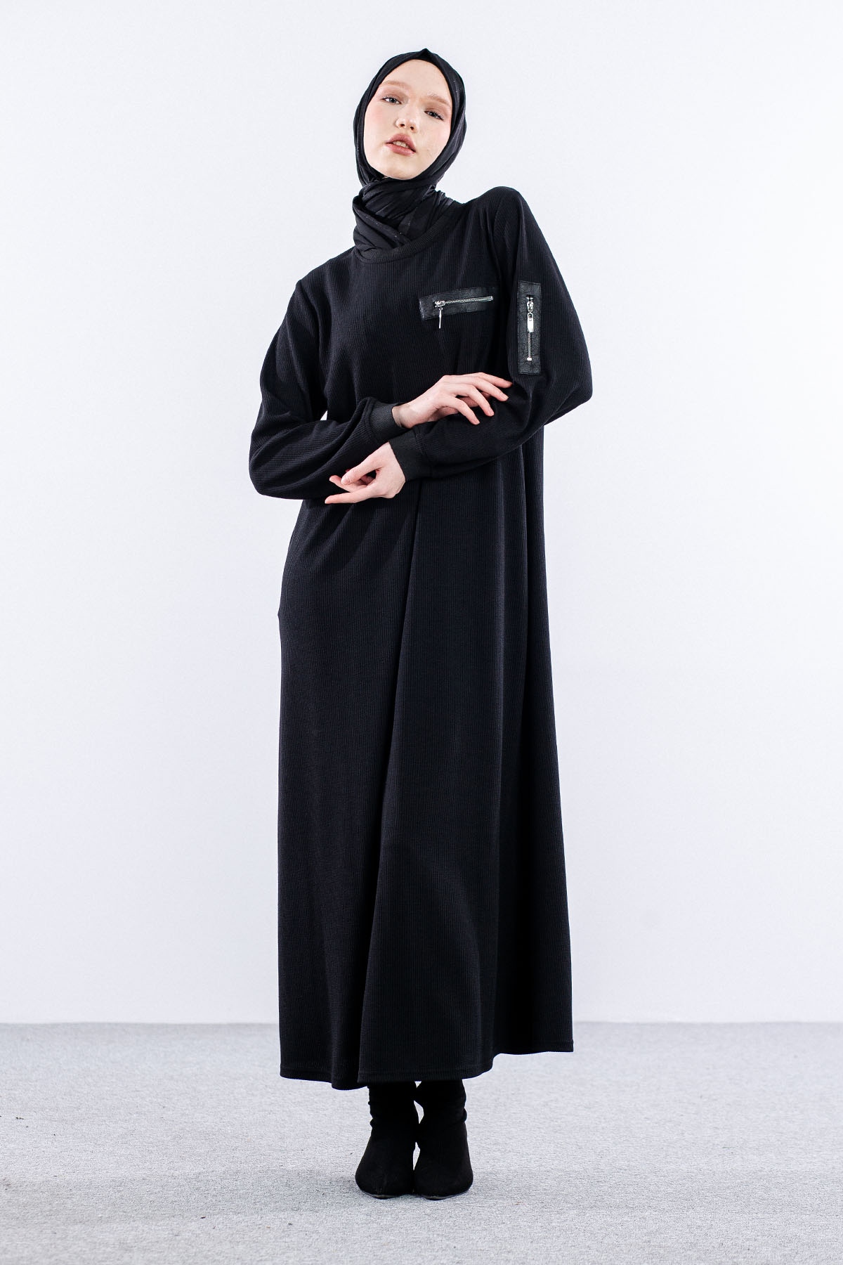 8191 Elbise 3-4-5-6 - Siyah - 1