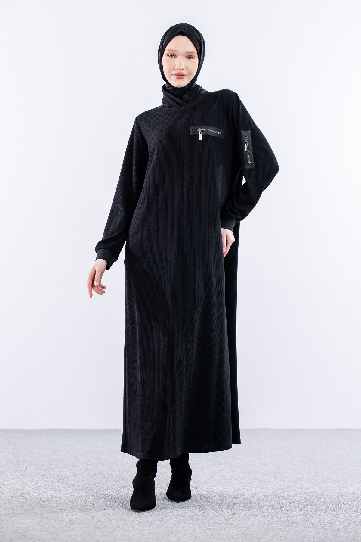 8191 Elbise 3-4-5-6 - Siyah - 2