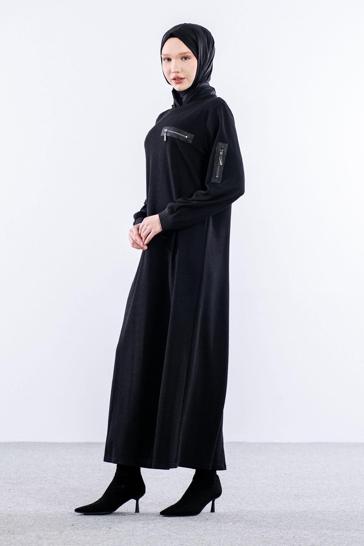 8191 Elbise 3-4-5-6 - Siyah - 3