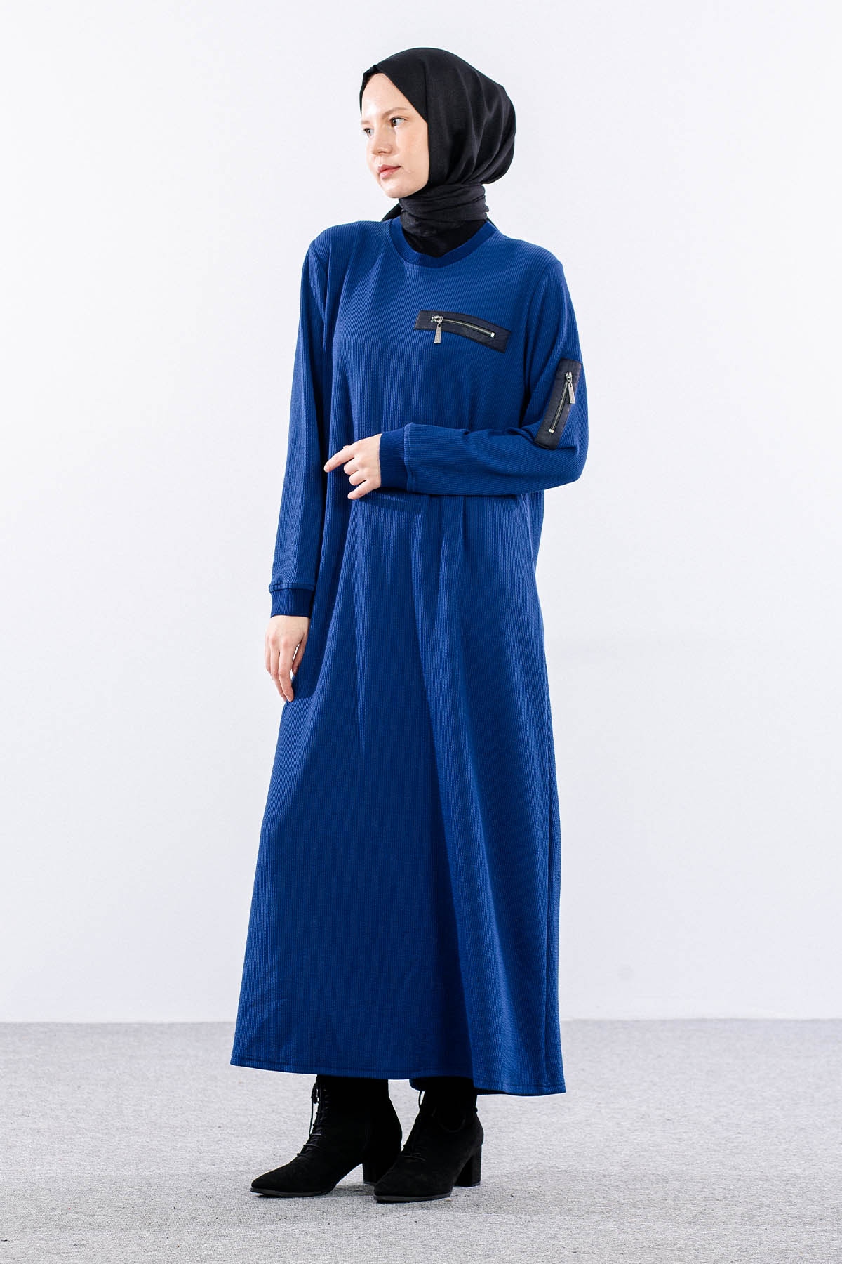 8191 Elbise 3-4-5-6 Triko Kumas - Sax - 1