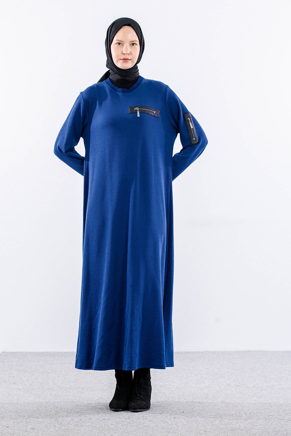 8191 Elbise 3-4-5-6 Triko Kumas - Sax - 2